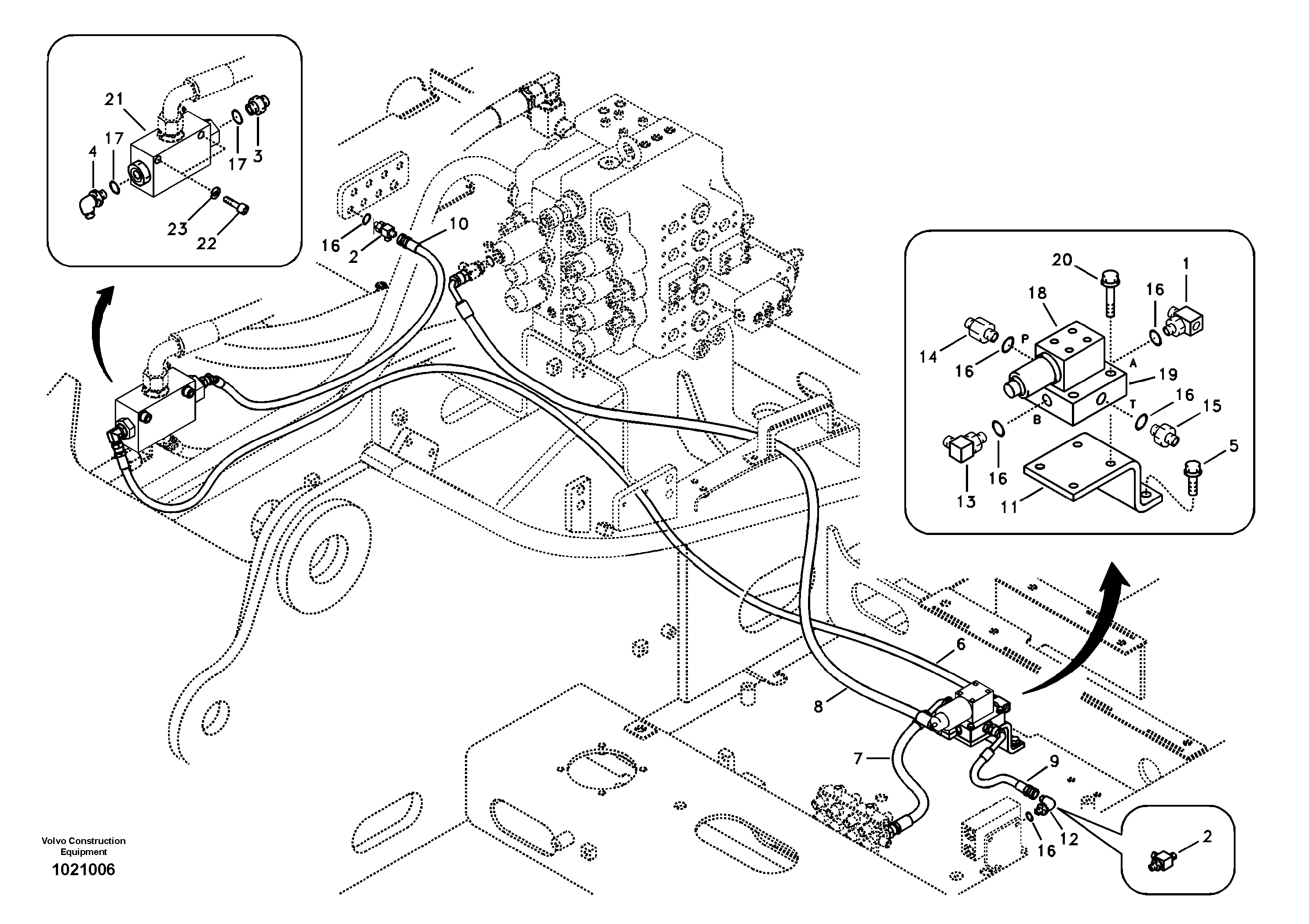 Servo system, control valve to solenoid valve — volvo parts diagram