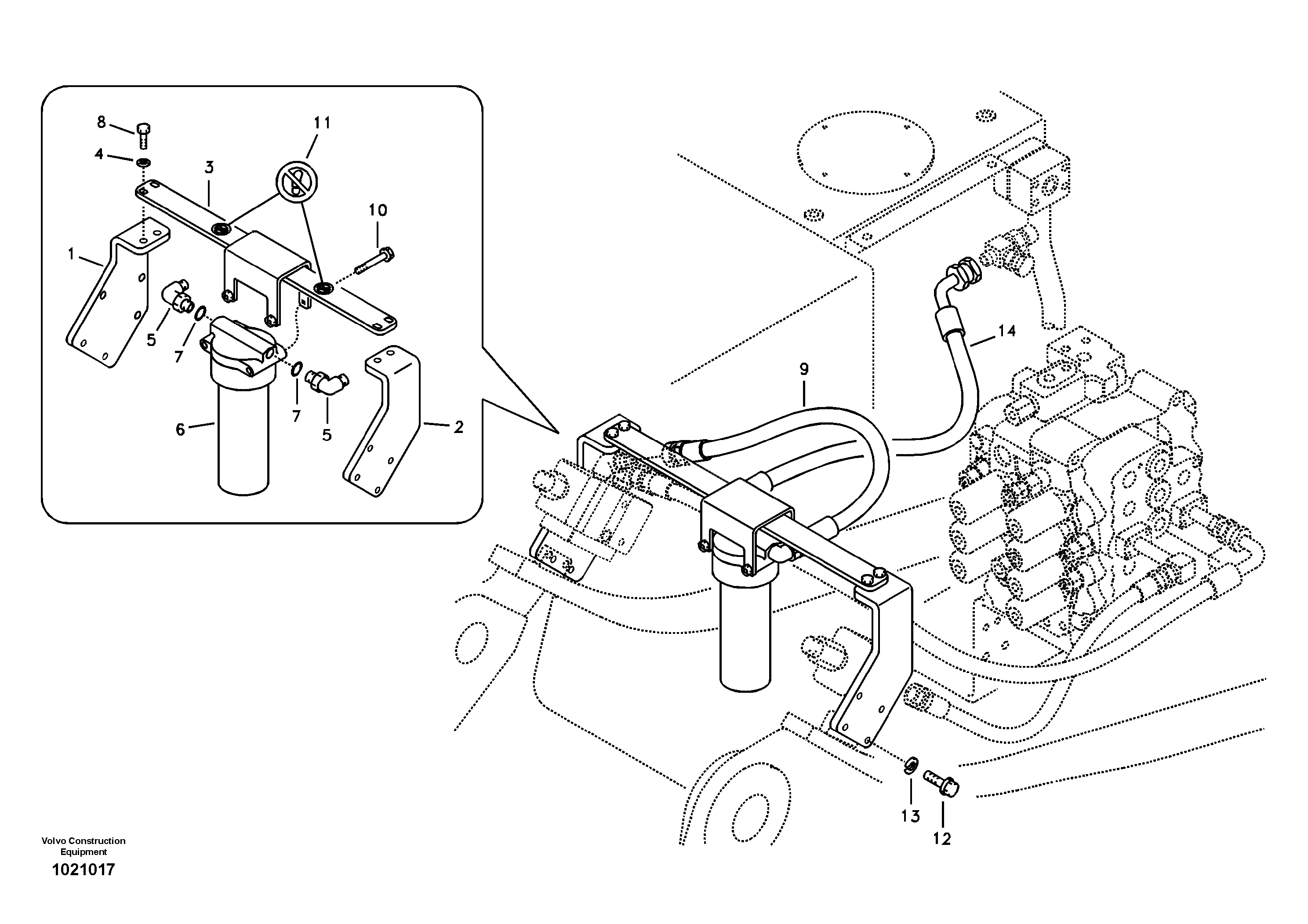Working hydraulic, hammer and shear for return filter — volvo parts diagram