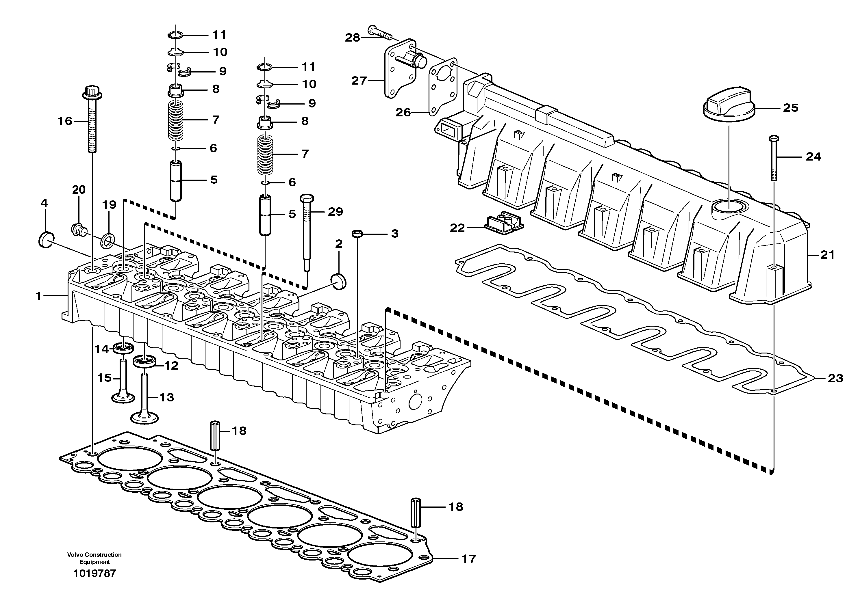 Cylinder head — volvo parts diagram