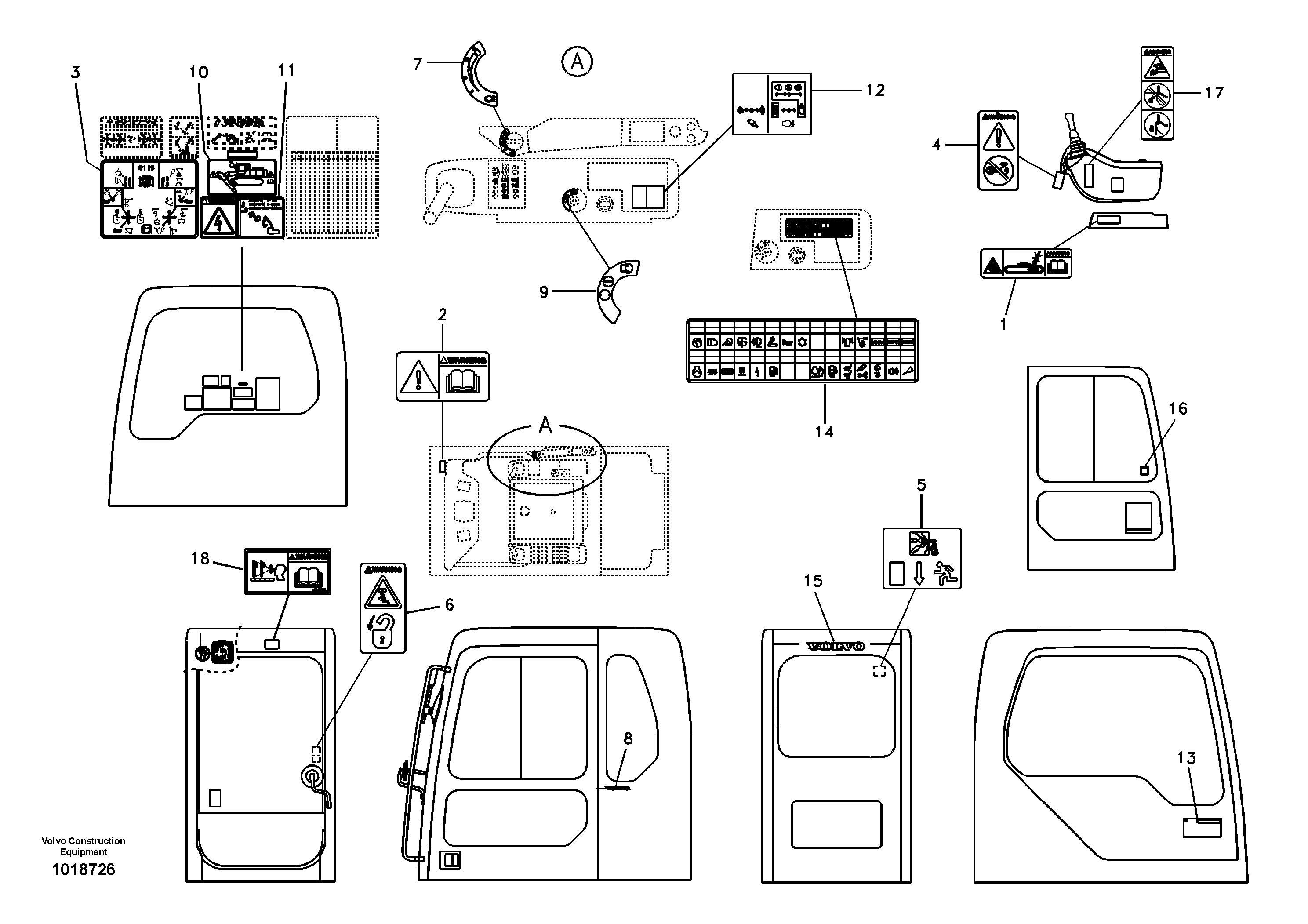 Decal, inner location — volvo parts diagram