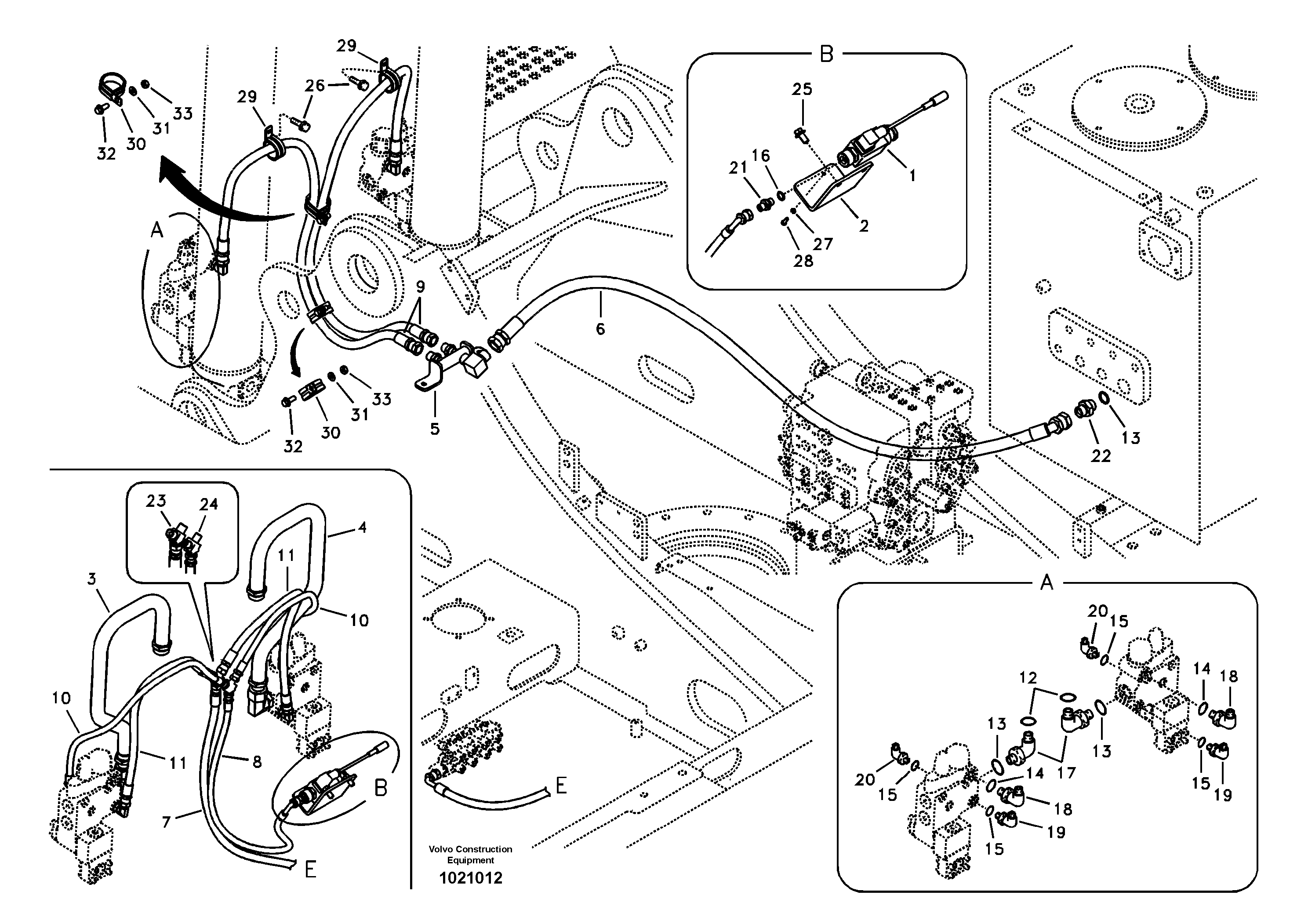 Working hydraulic, boom rupture — volvo parts diagram