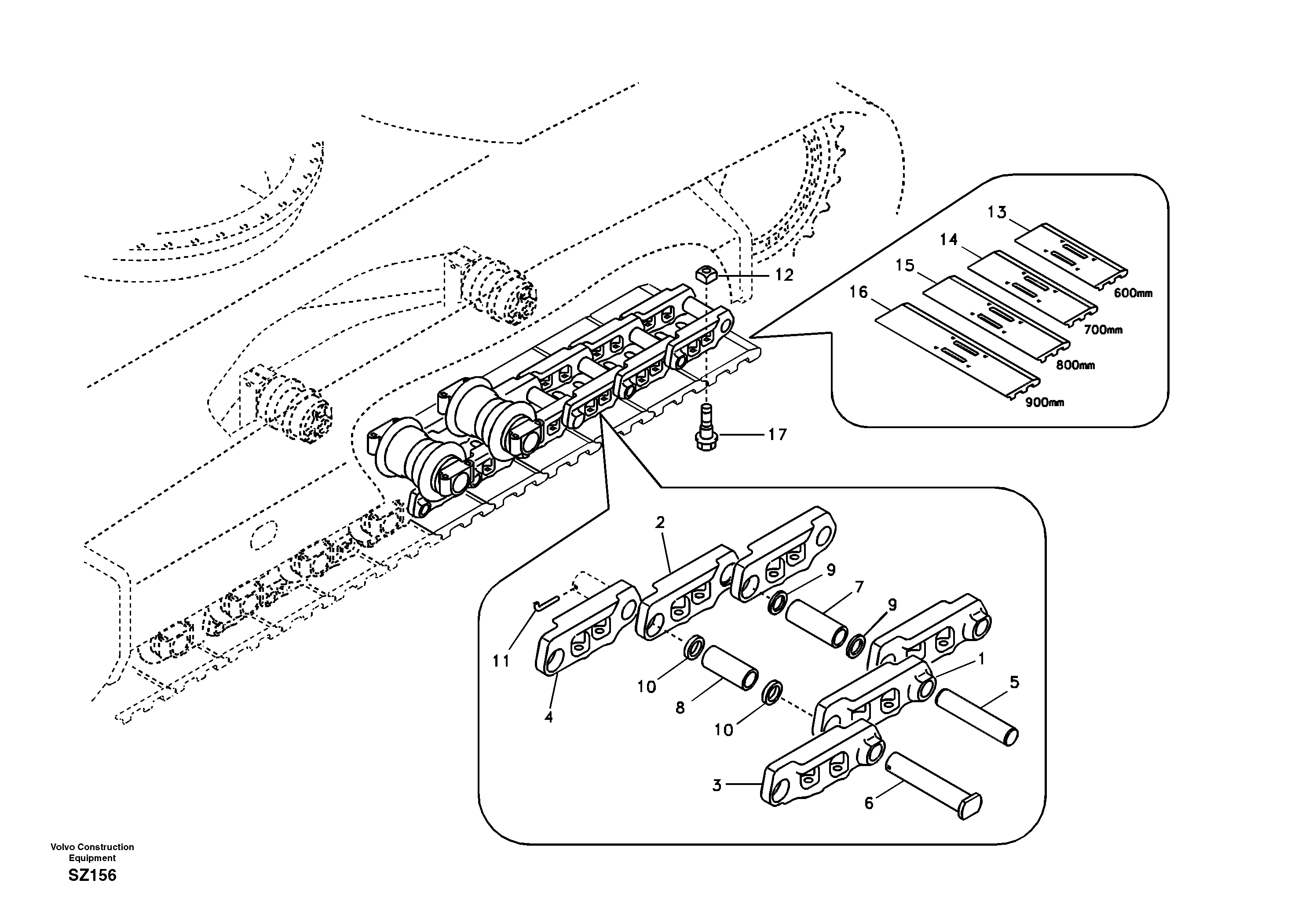 Track chain — volvo parts diagram