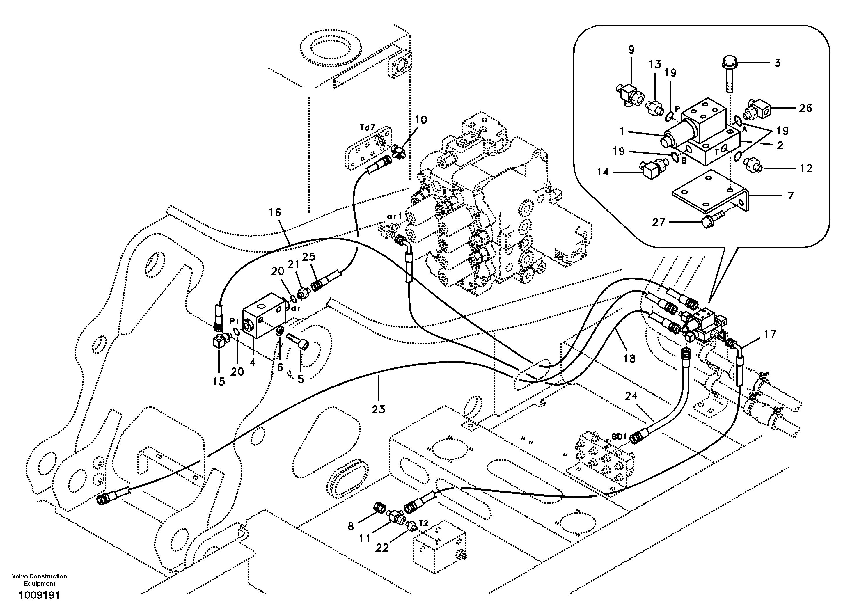 Servo system, control valve to solenoid valve — volvo parts diagram