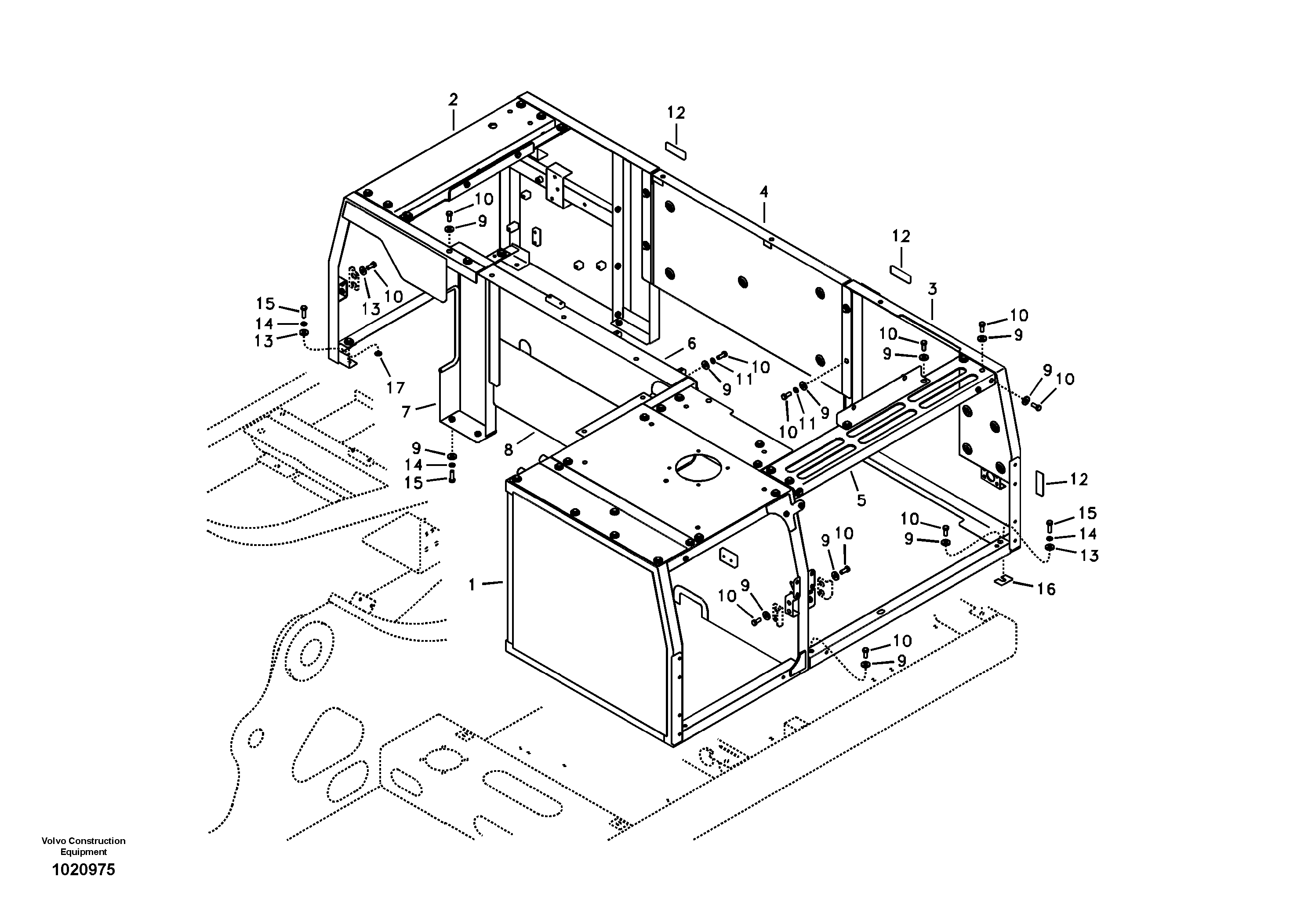 Cowl frame — volvo parts diagram