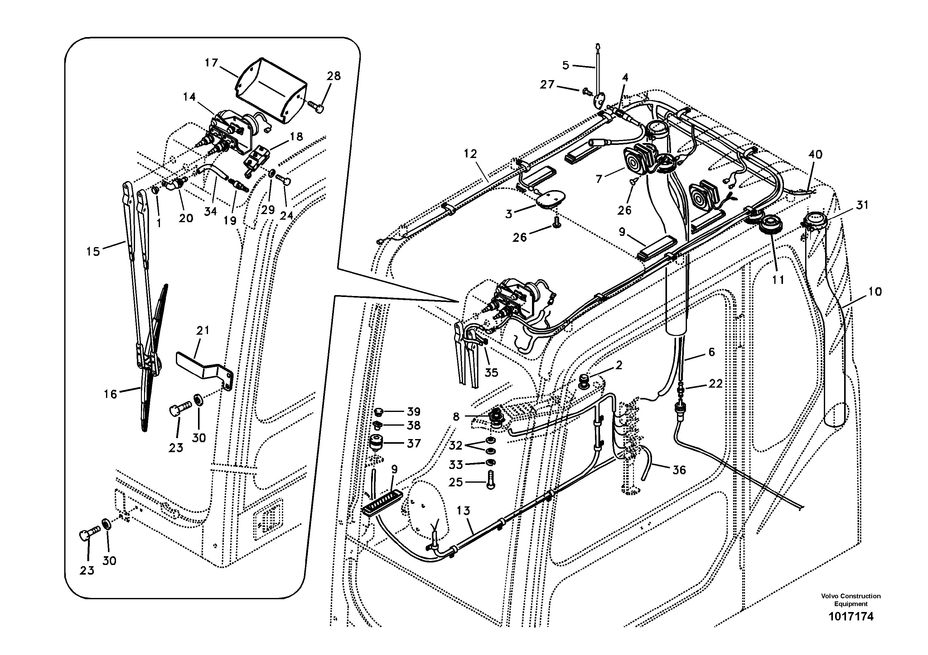 Cable harnesses, cab — volvo parts diagram