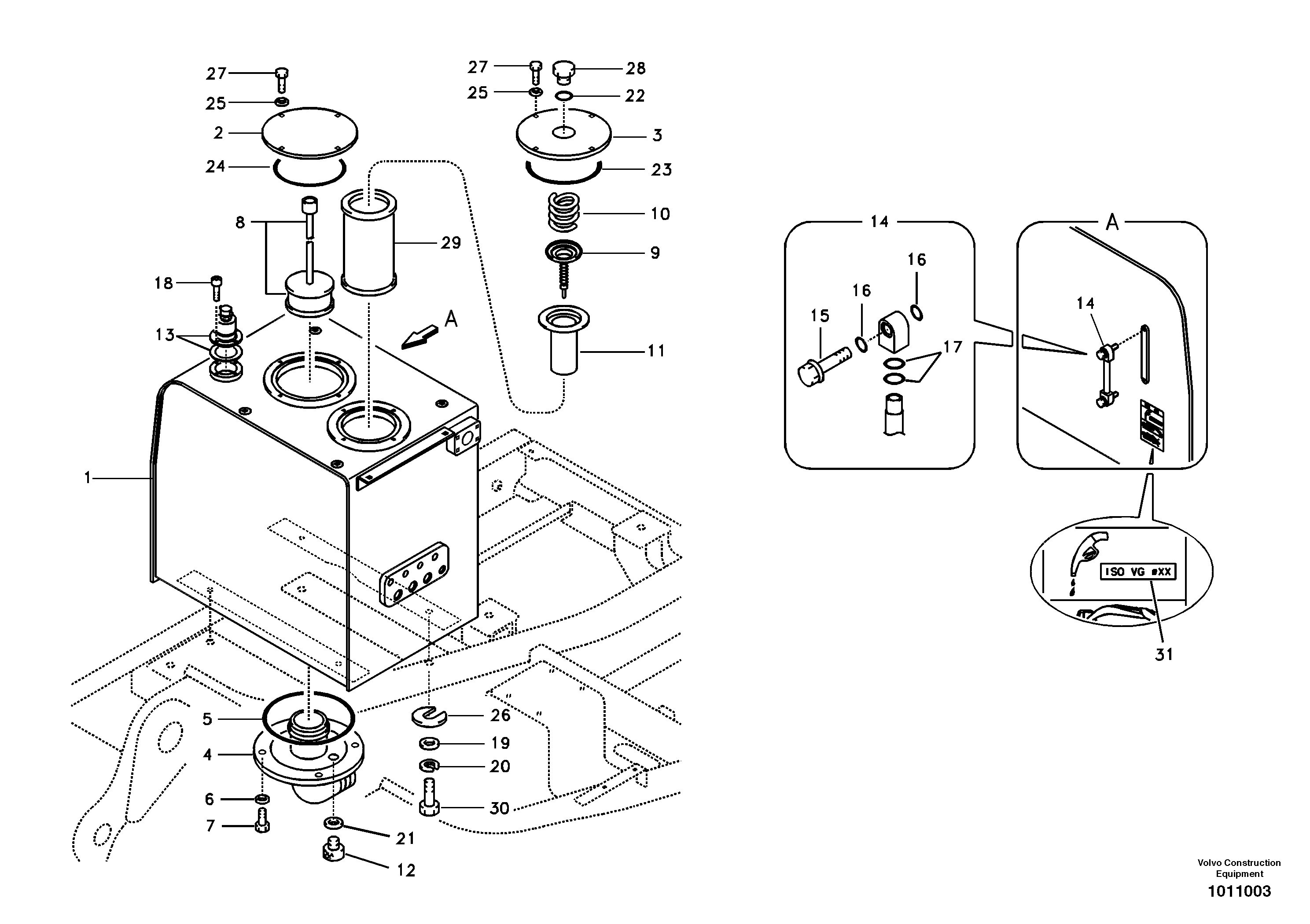 Hydraulic oil tank — volvo parts diagram