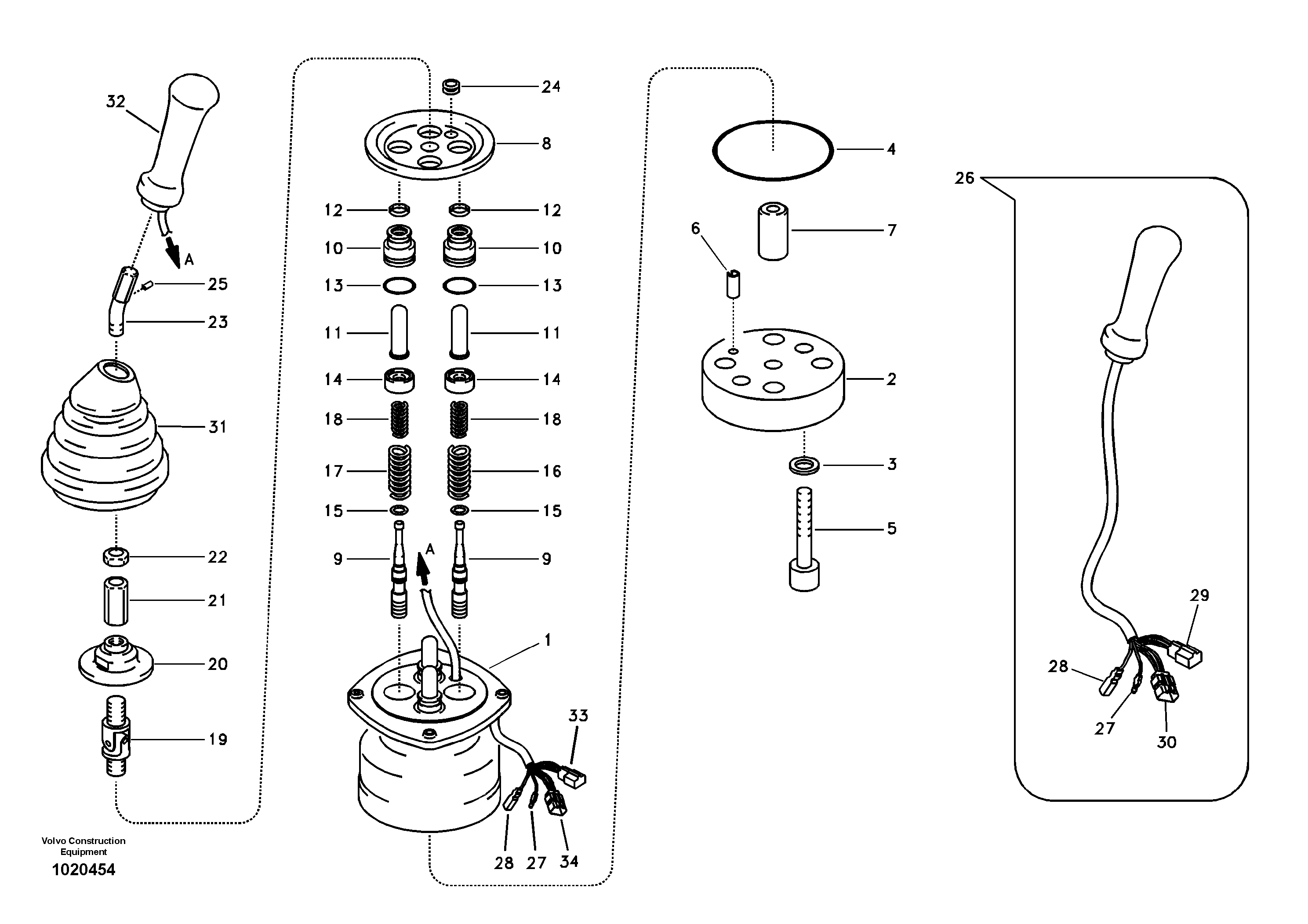 Servo system, remote control valve — volvo parts diagram