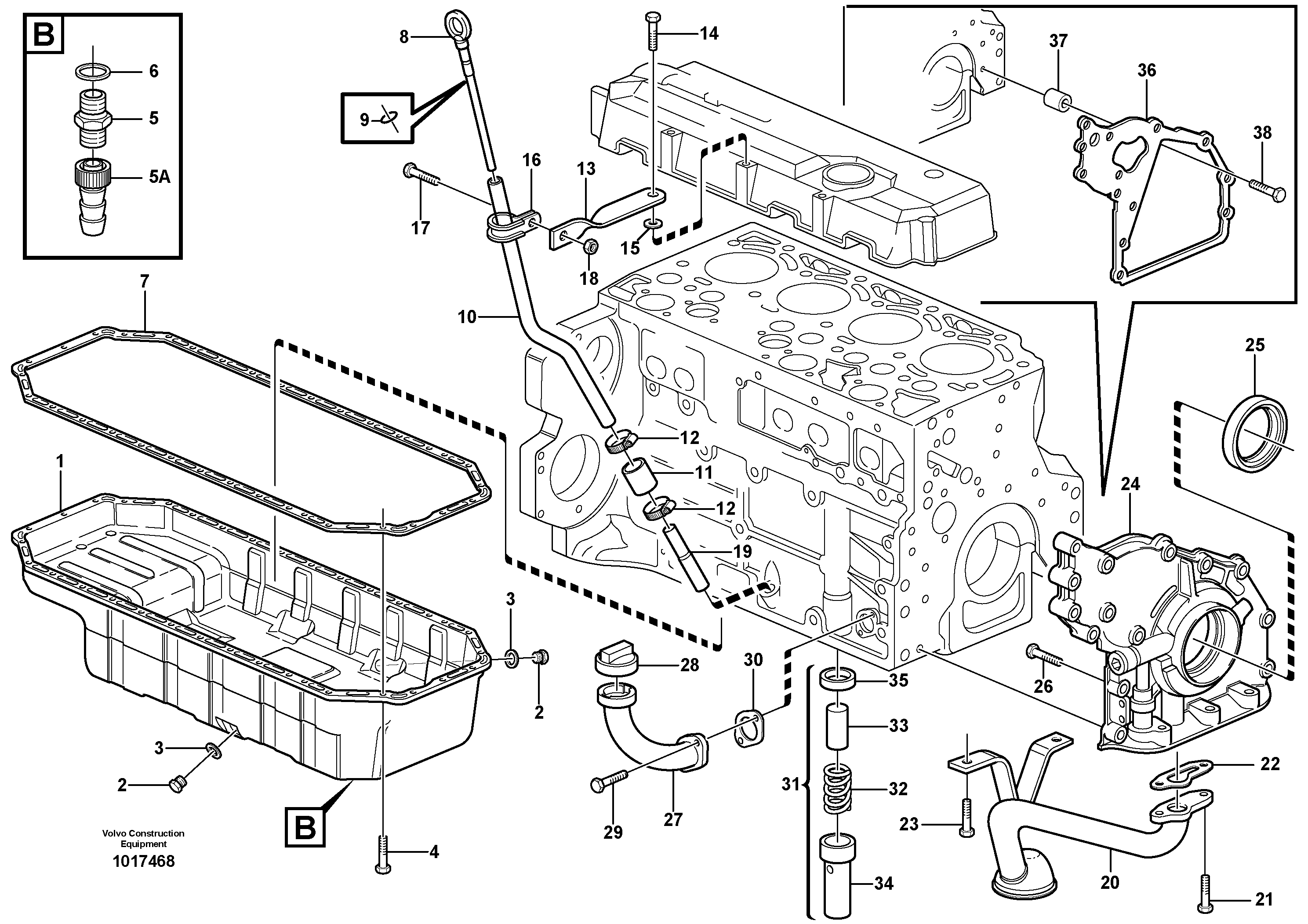 Oil sump — volvo parts diagram