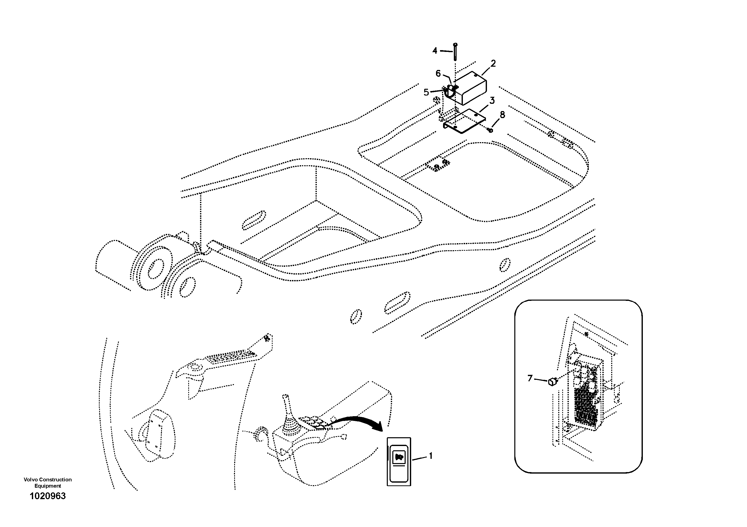 Back-up warning unit — volvo parts diagram