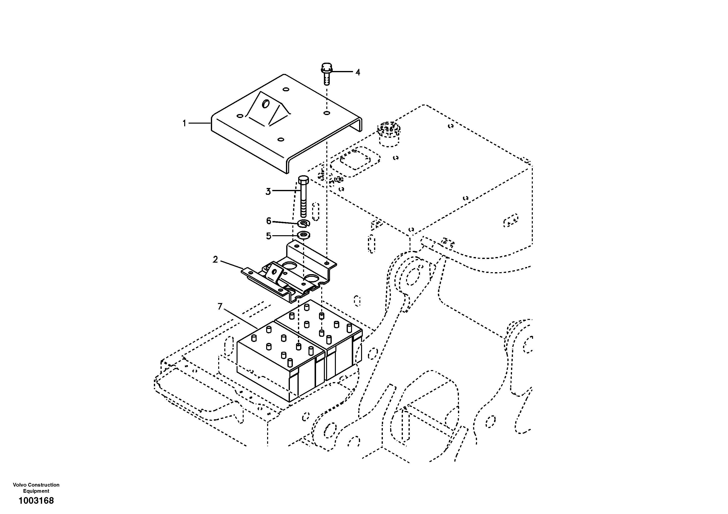 Battery with assembling details — volvo parts diagram