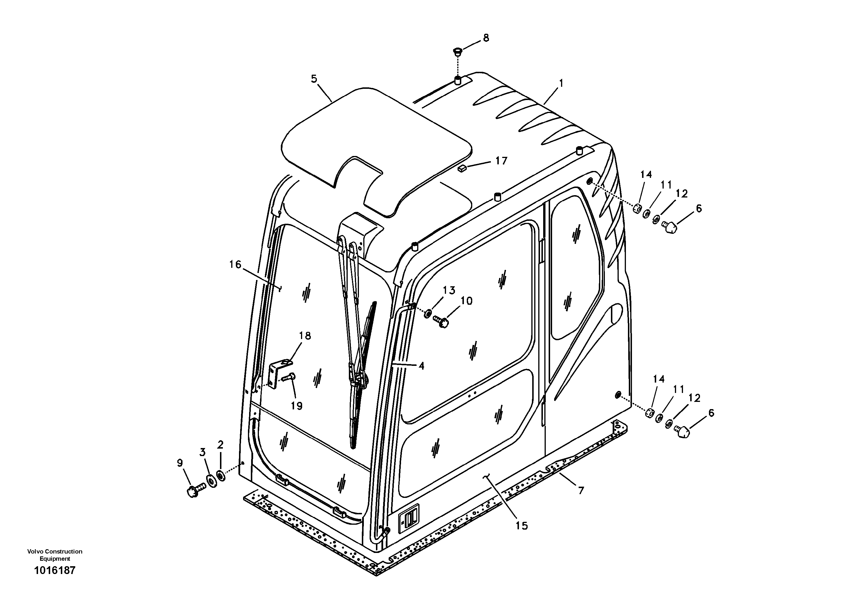Operator's cab — volvo parts diagram