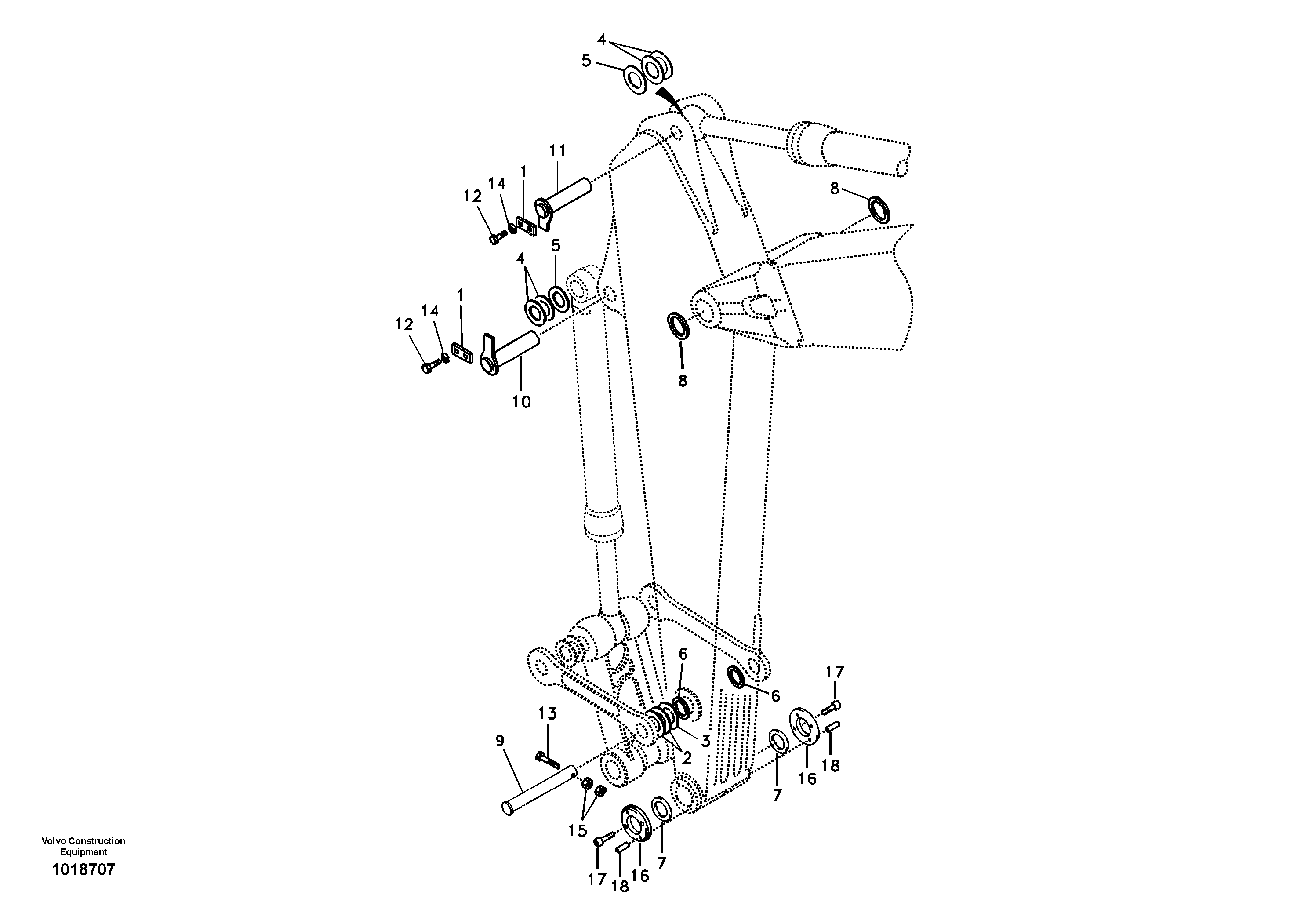Links to dipper arm — volvo parts diagram
