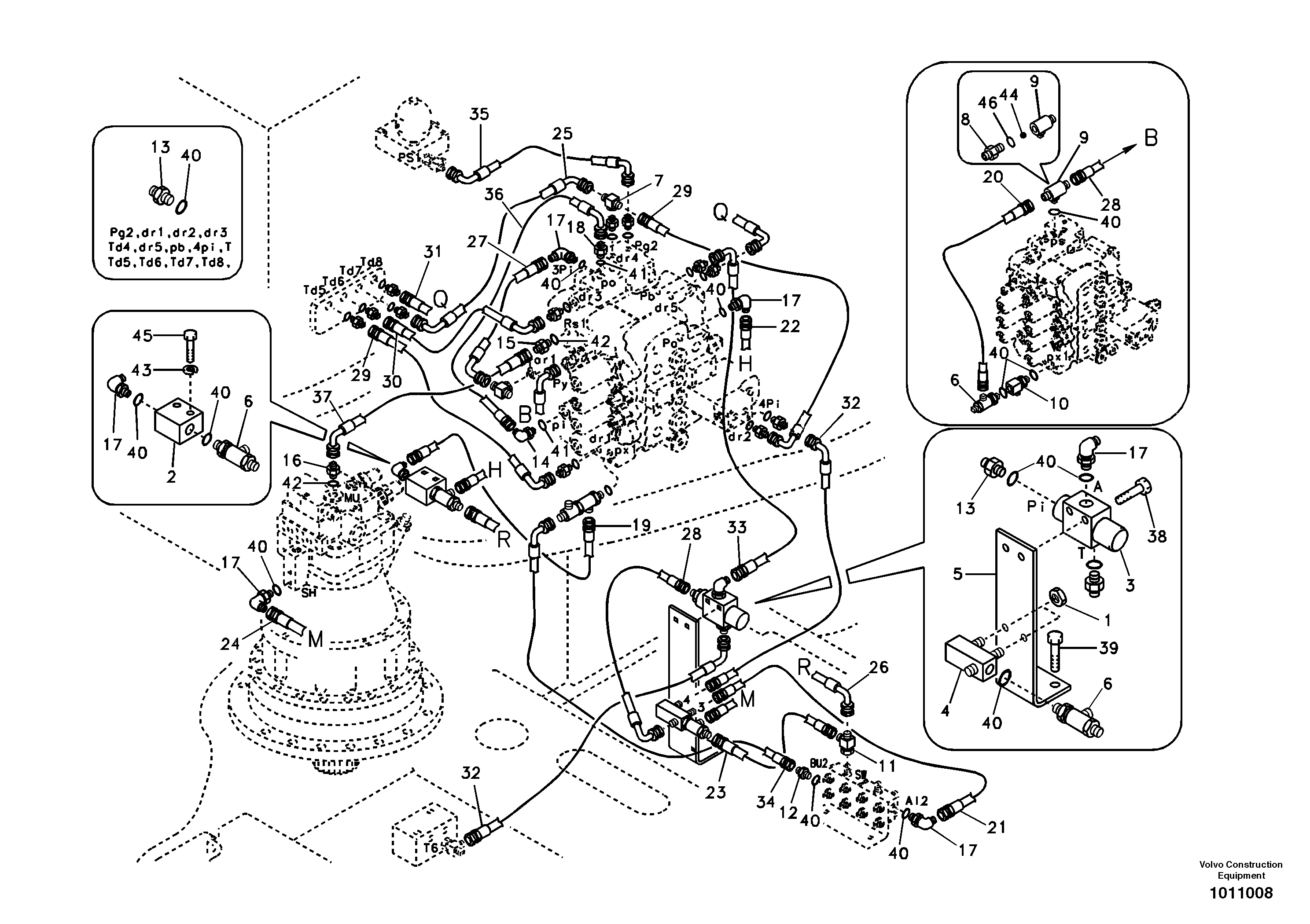 Servo system, control valve piping. — volvo parts diagram