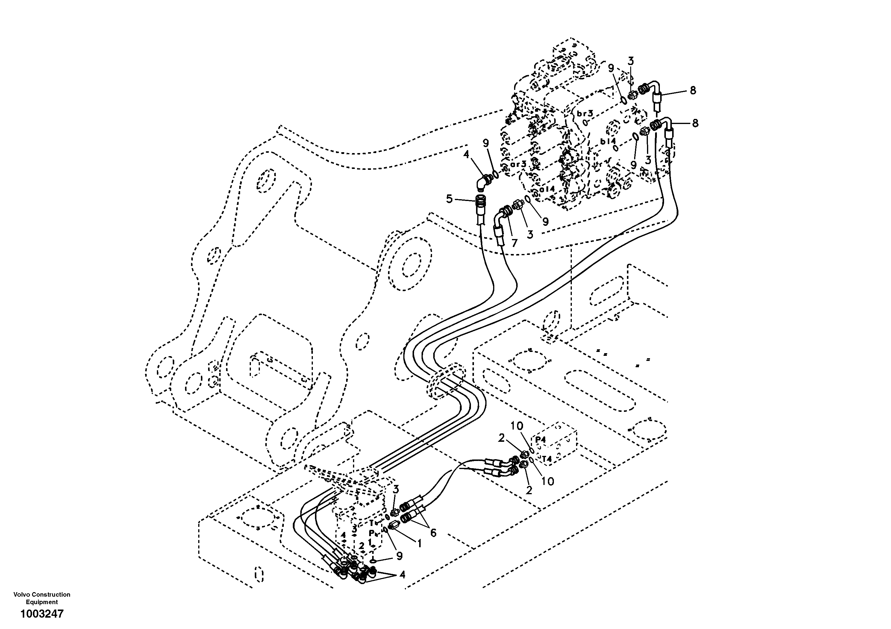 Servo system, control valve to remote control valve pedal — volvo parts diagram