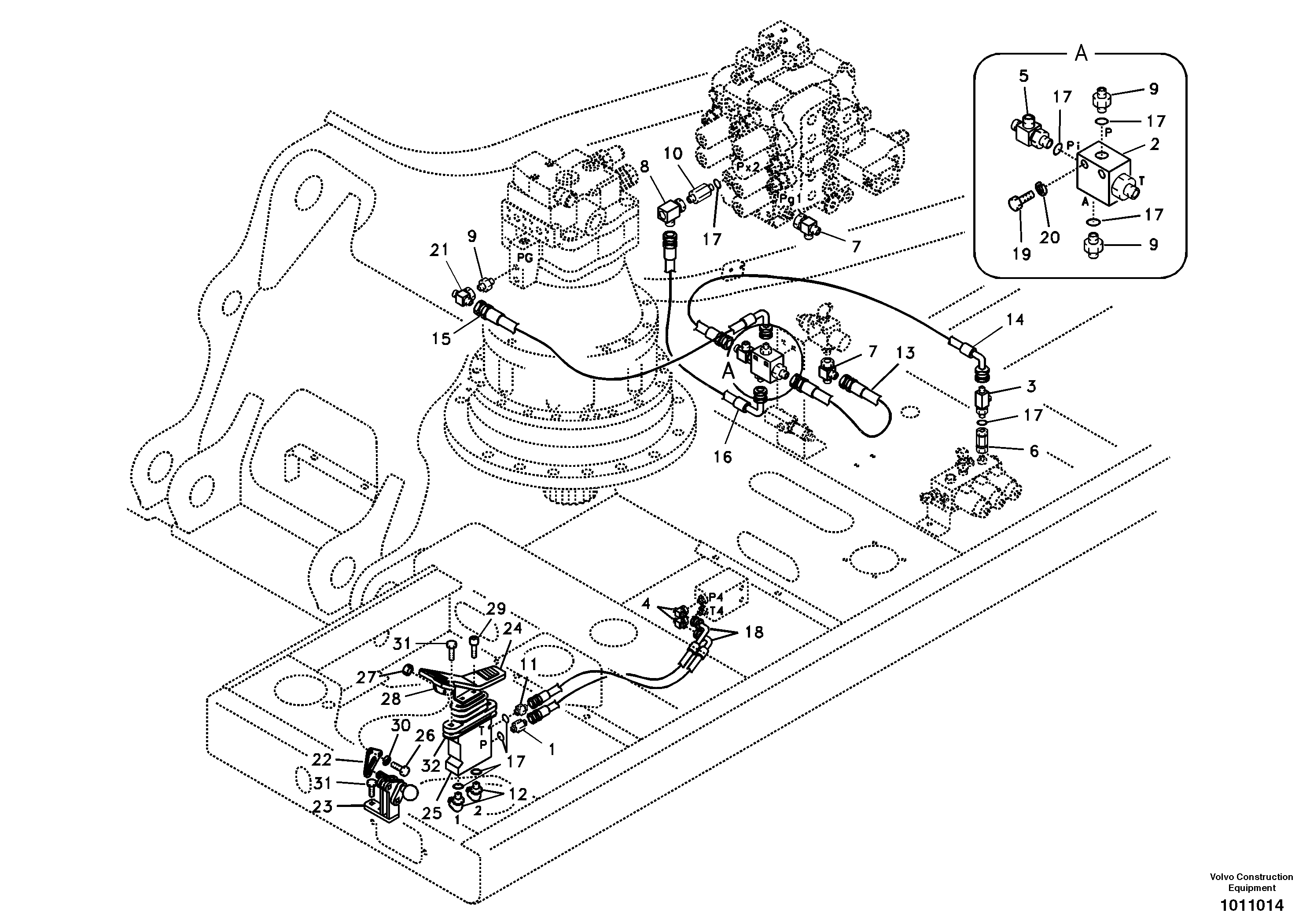 Working hydraulic, adjustable boom for upper — volvo parts diagram