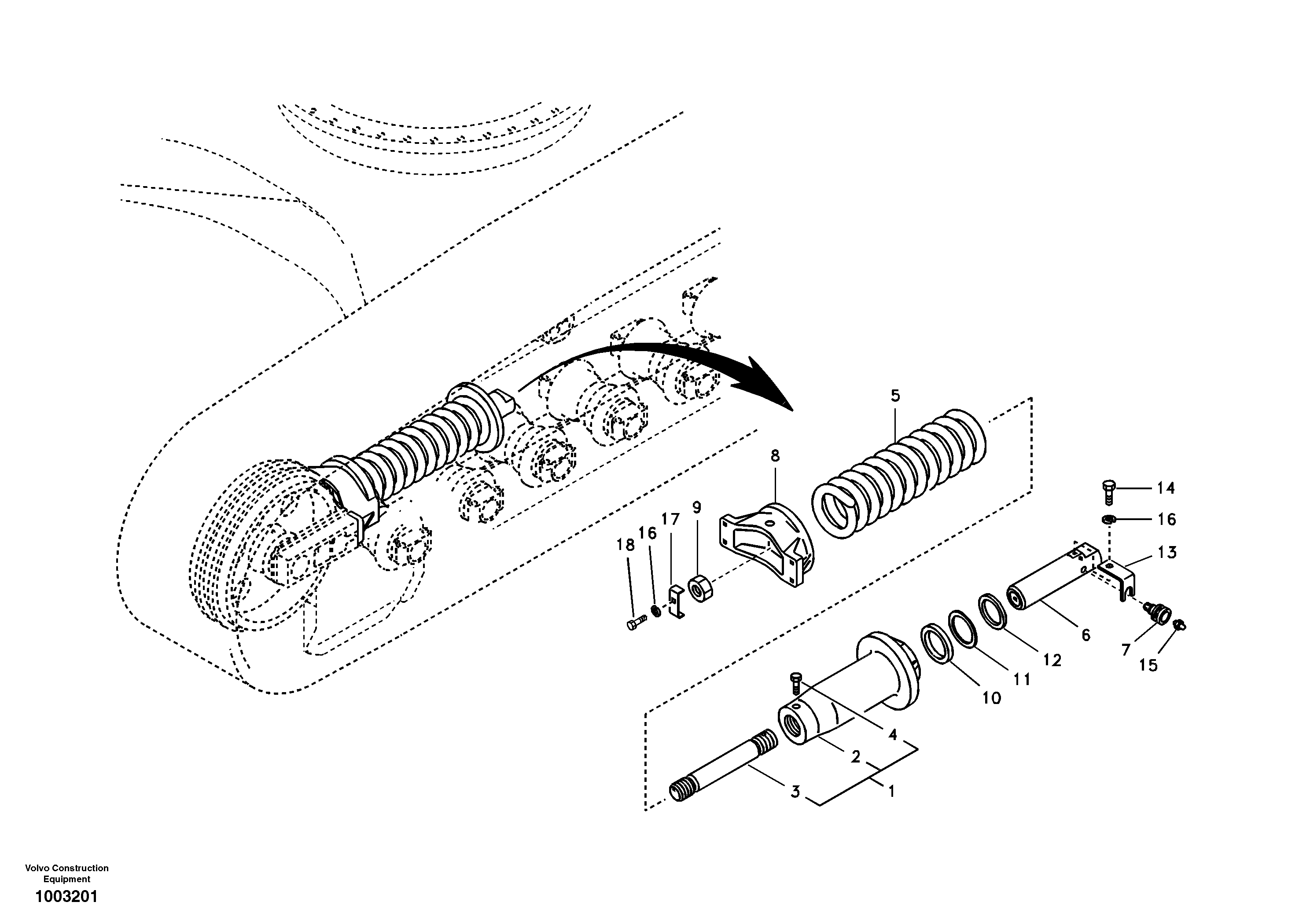 Undercarriage, spring package — volvo parts diagram