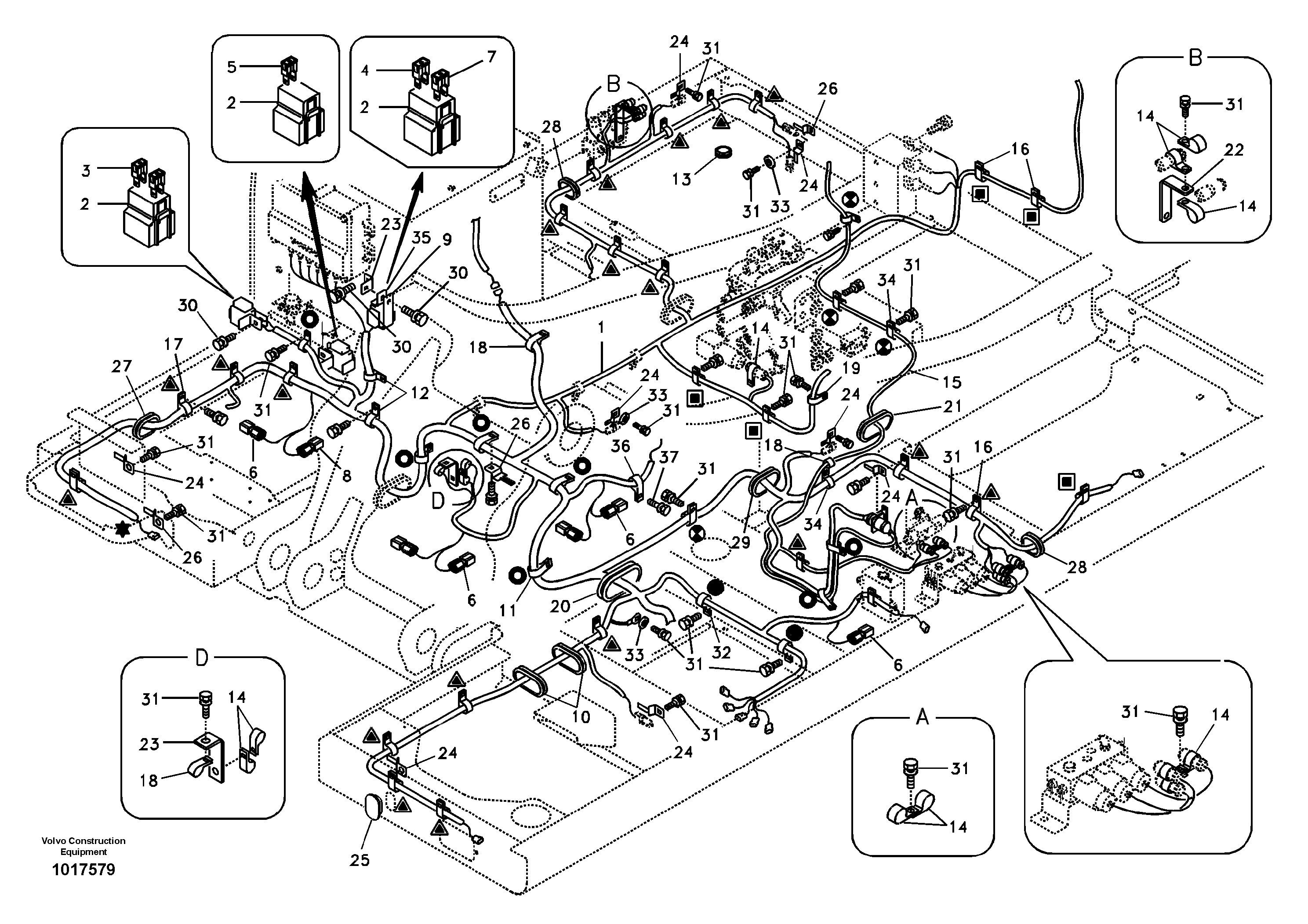 Cable and wire harness, main — volvo parts diagram