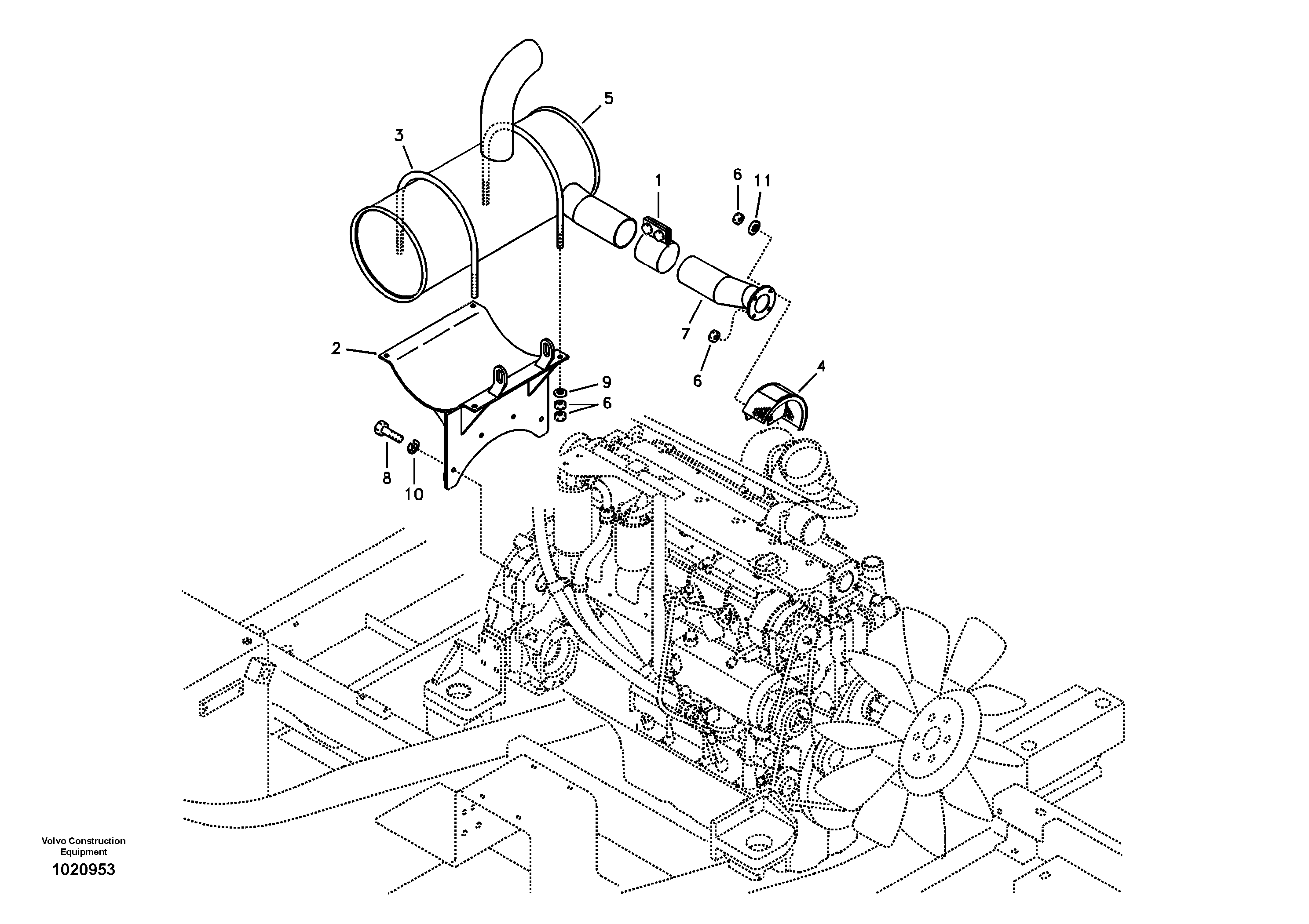 Exhaust system — volvo parts diagram