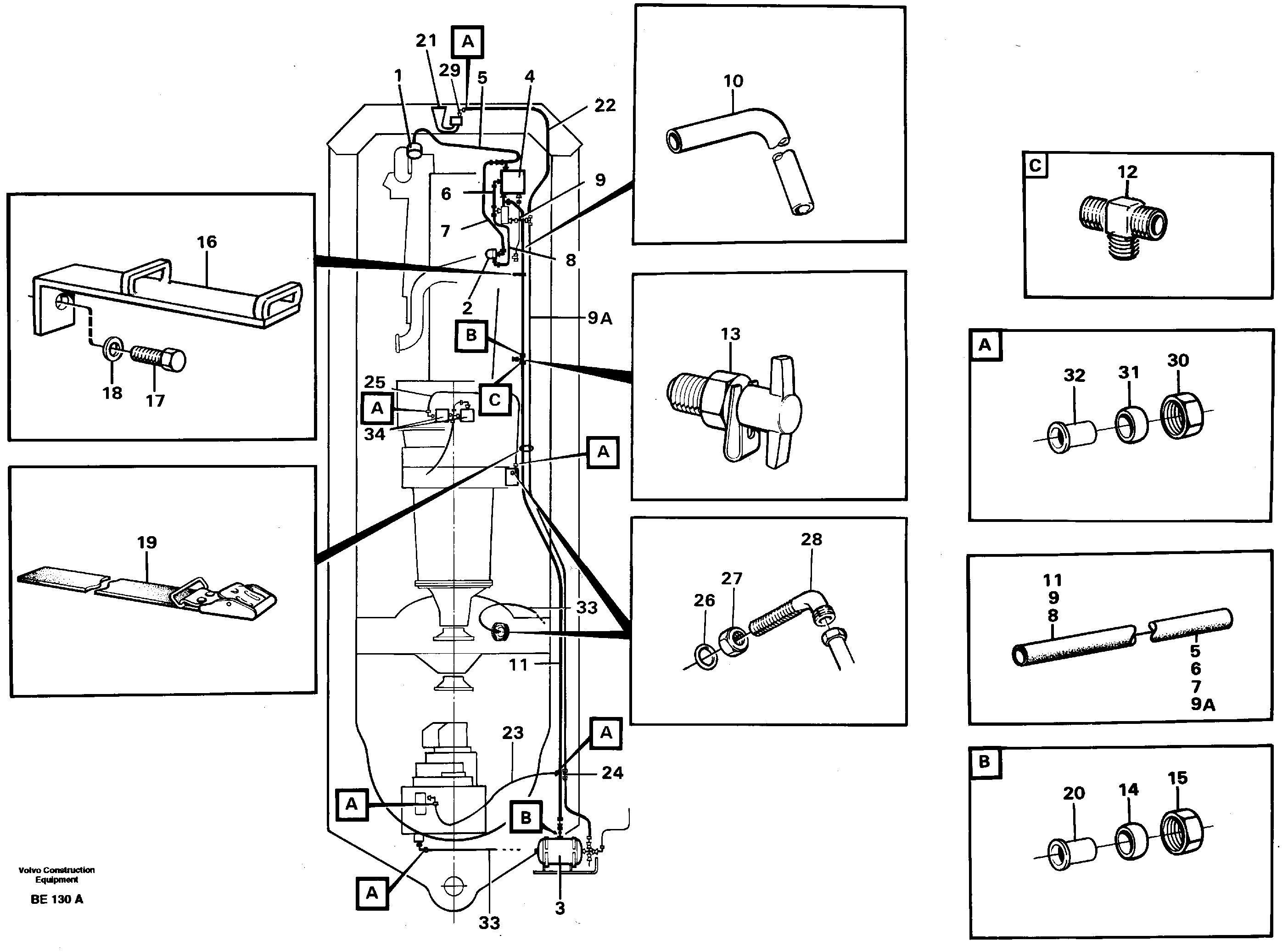 Pneumatic system  SER NO - 1539, SER NO - 1548 (USA) — volvo parts diagram