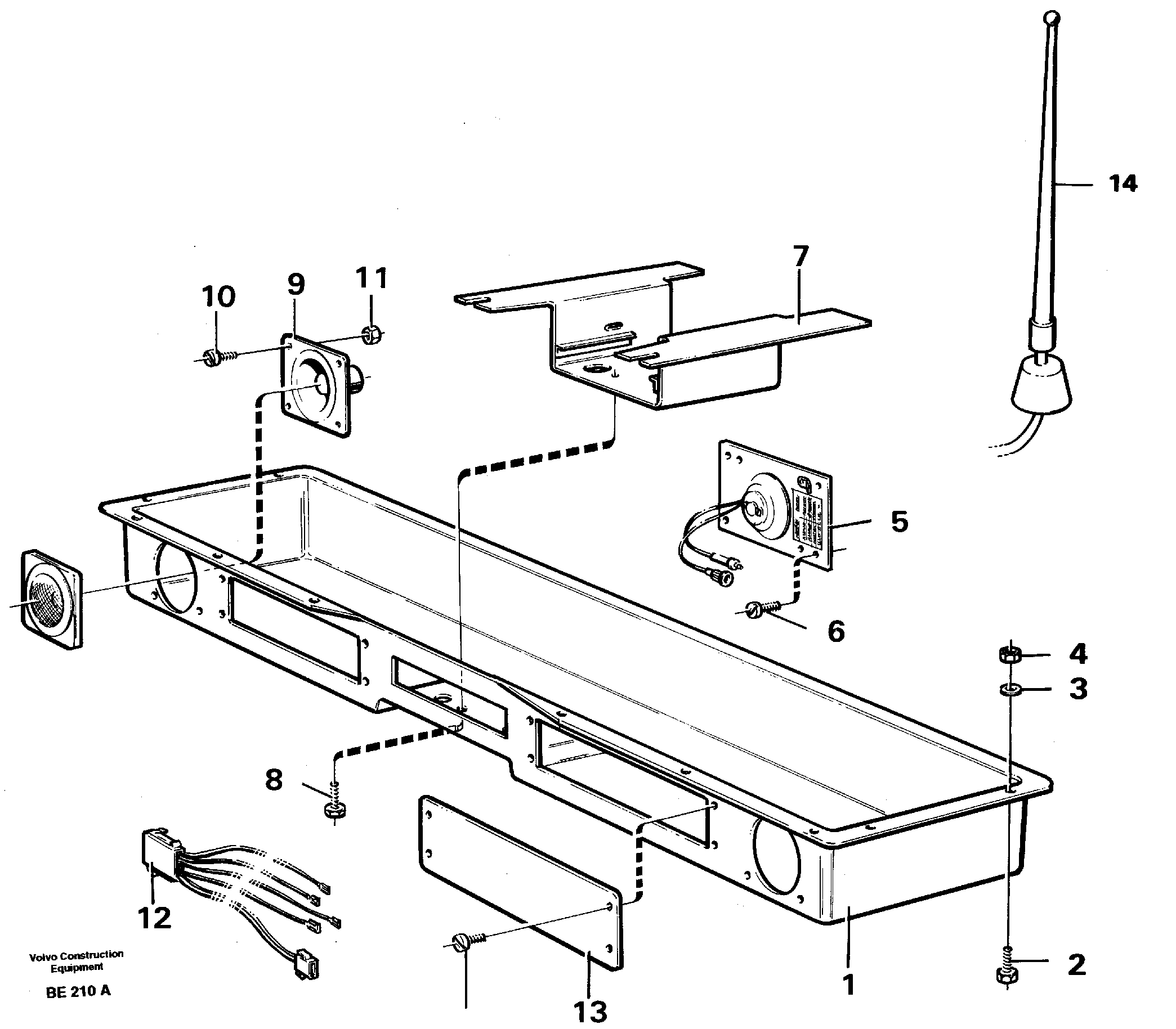 Radio panel 91029, 91347, 91909 — volvo parts diagram