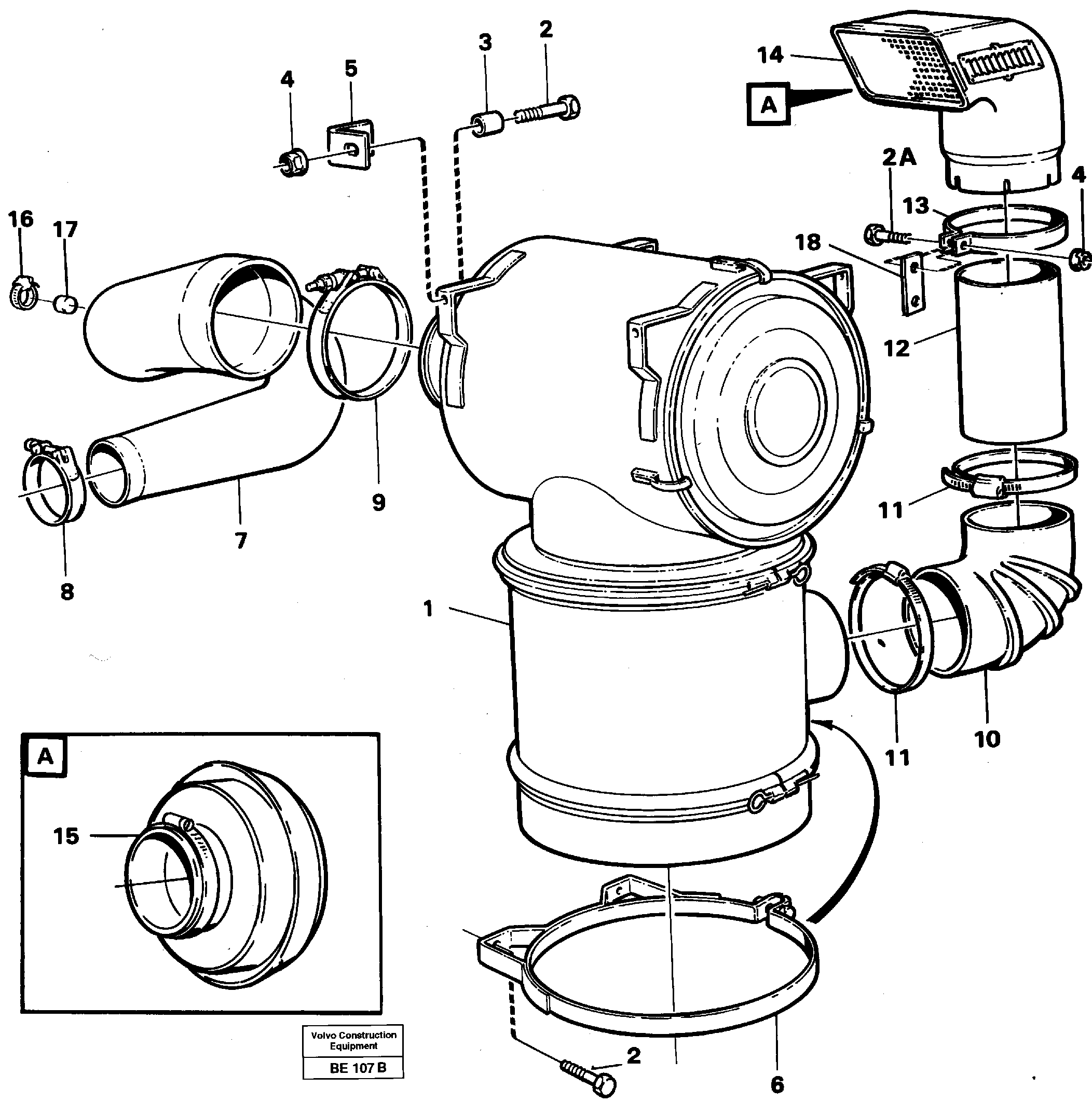 Inlet system, air cleaner — volvo parts diagram
