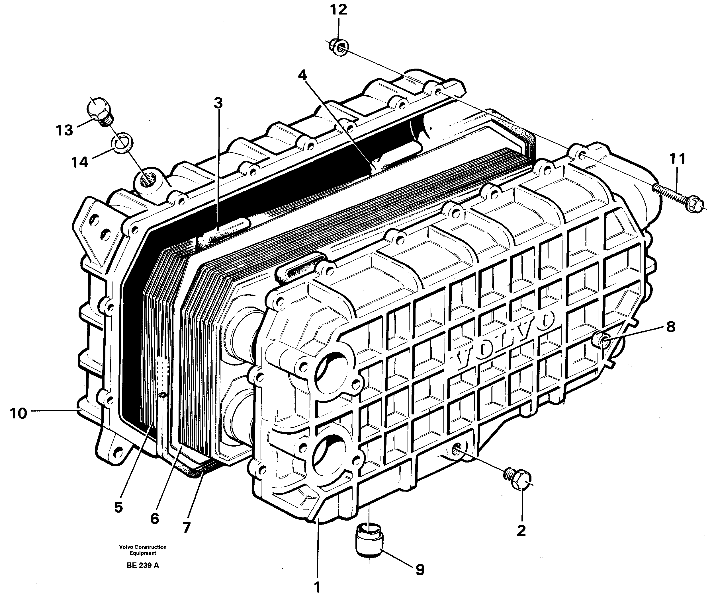 Oil cooler SER NO - 2779 — volvo parts diagram