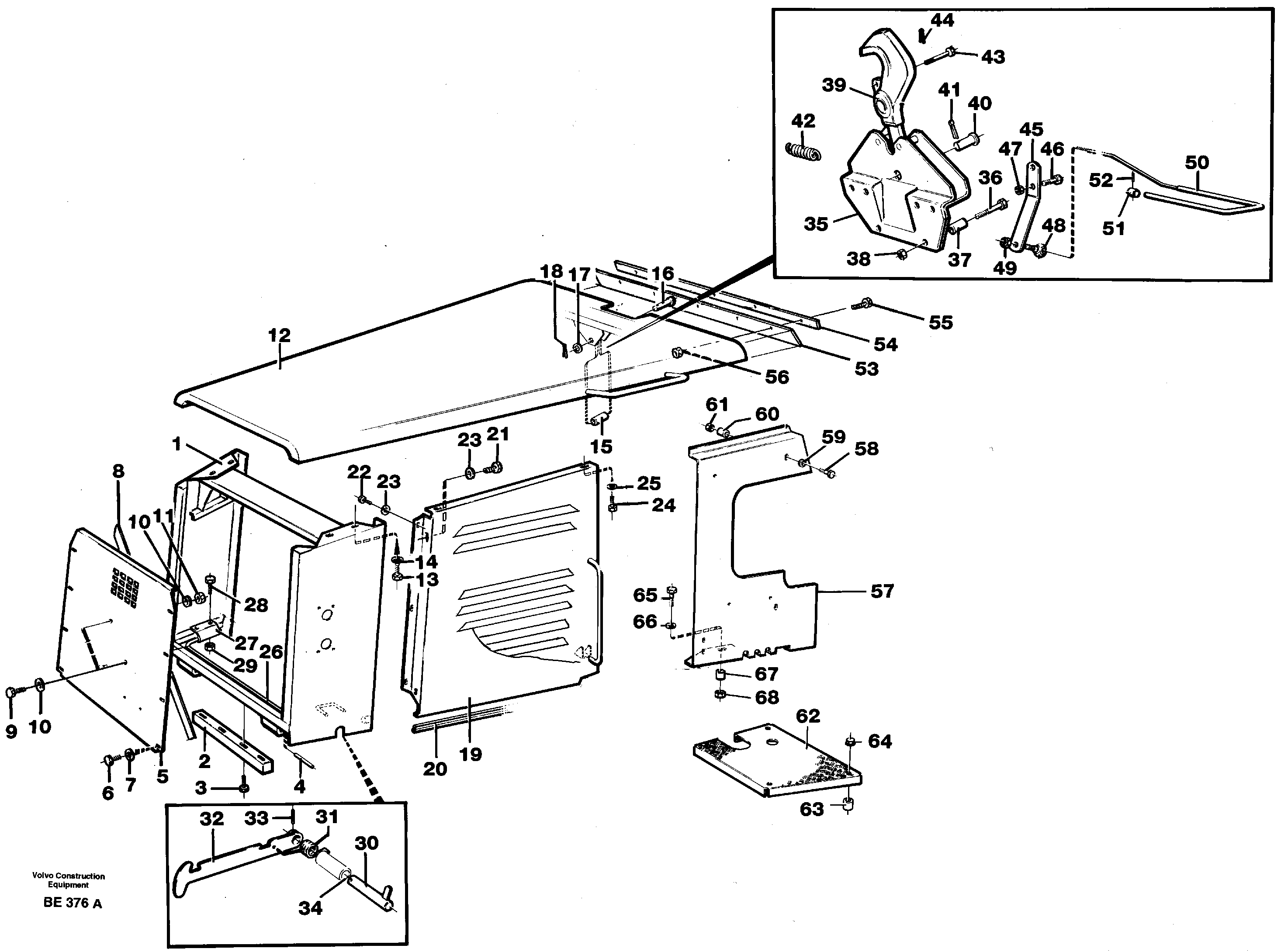 Engine hood SER NO 2780 - — volvo parts diagram