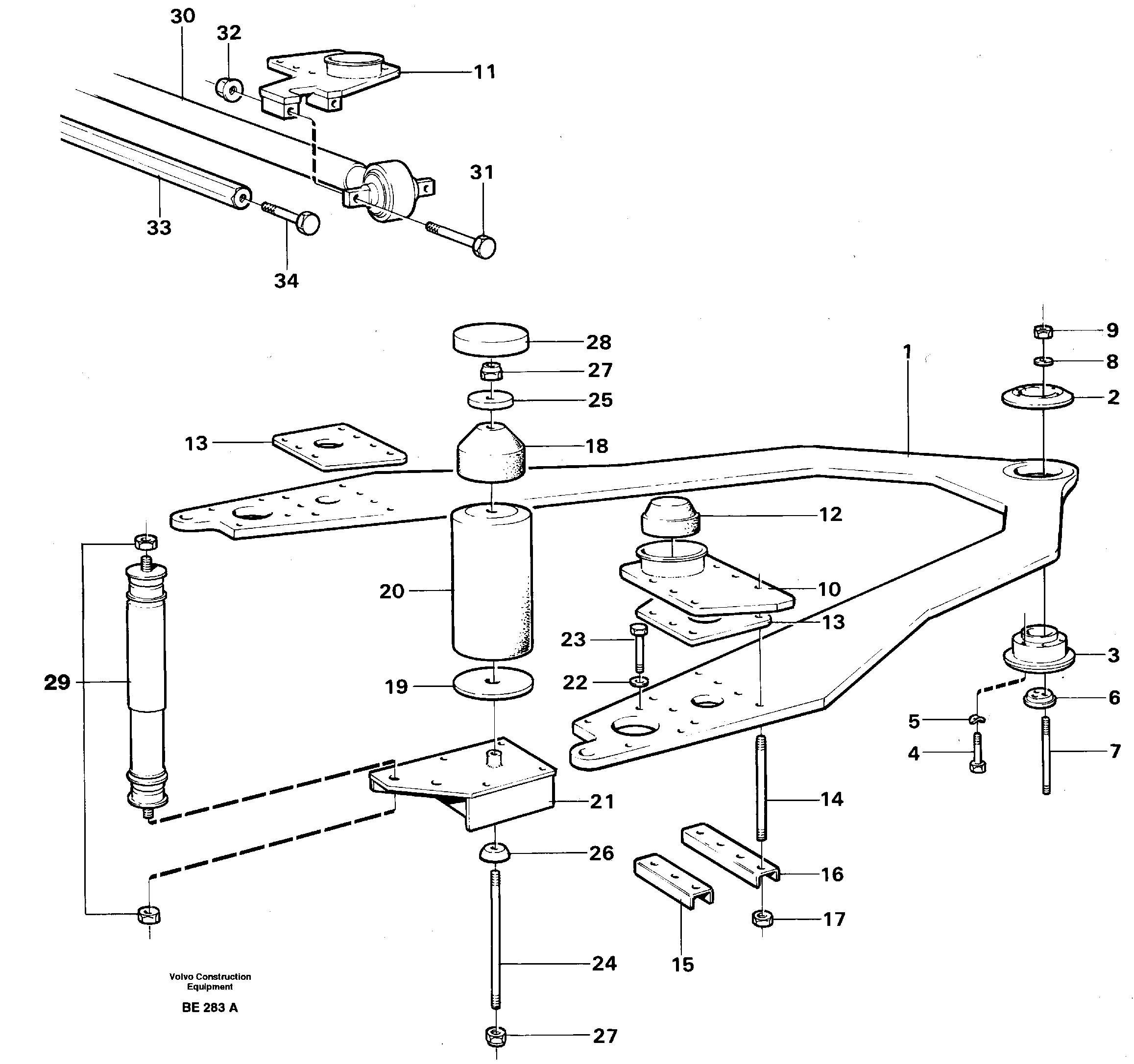 Front axle suspension — volvo parts diagram