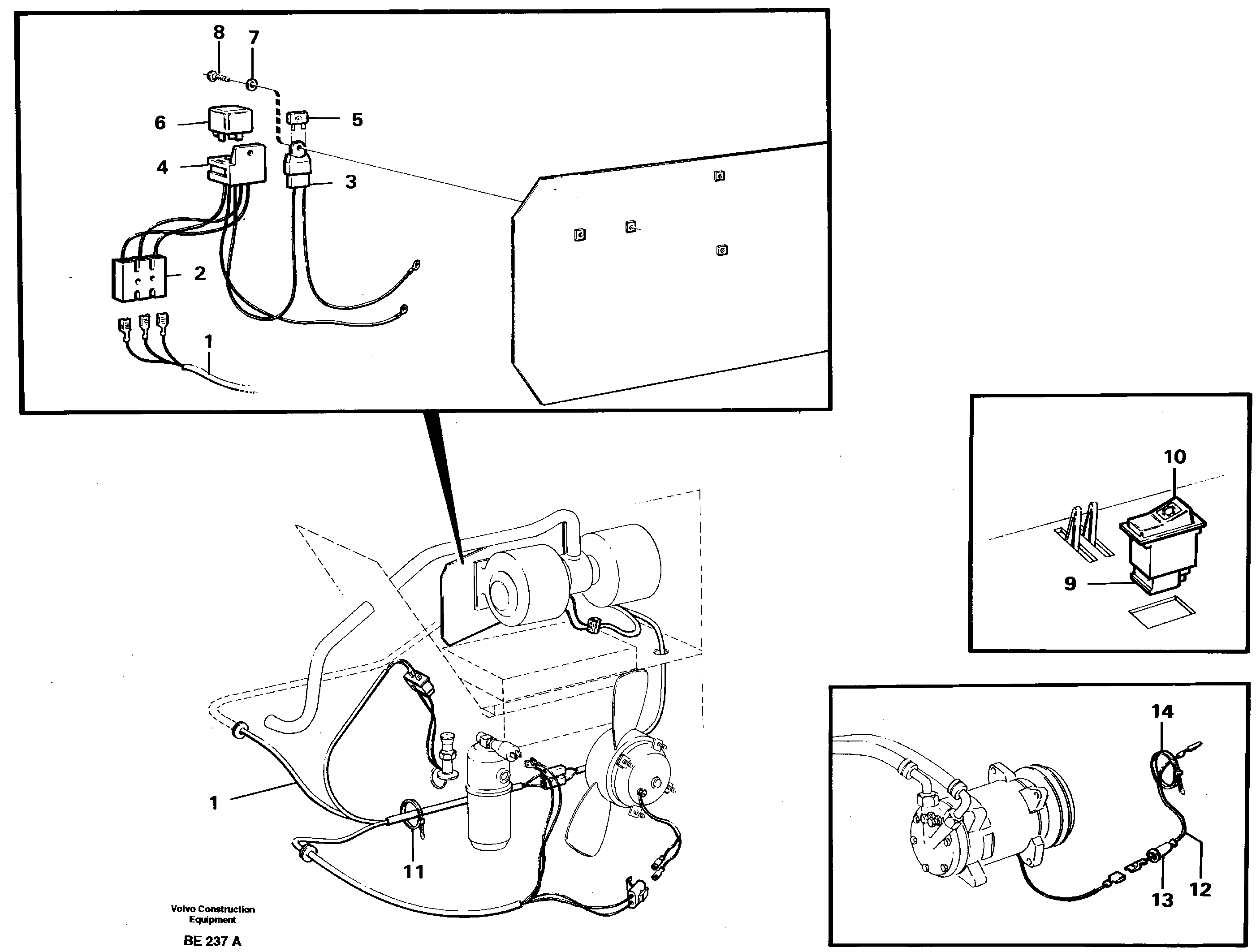 Air conditioning  90707 — volvo parts diagram