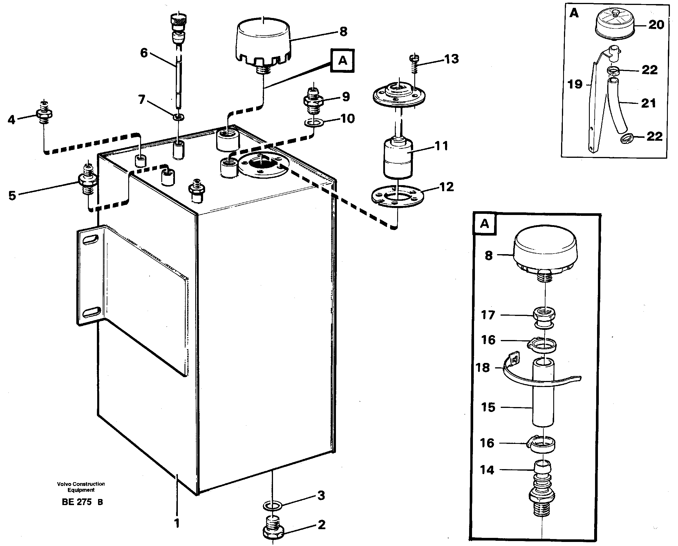 Tank  SER NO 1189 -, SER NO 1187 - (USA) — volvo parts diagram