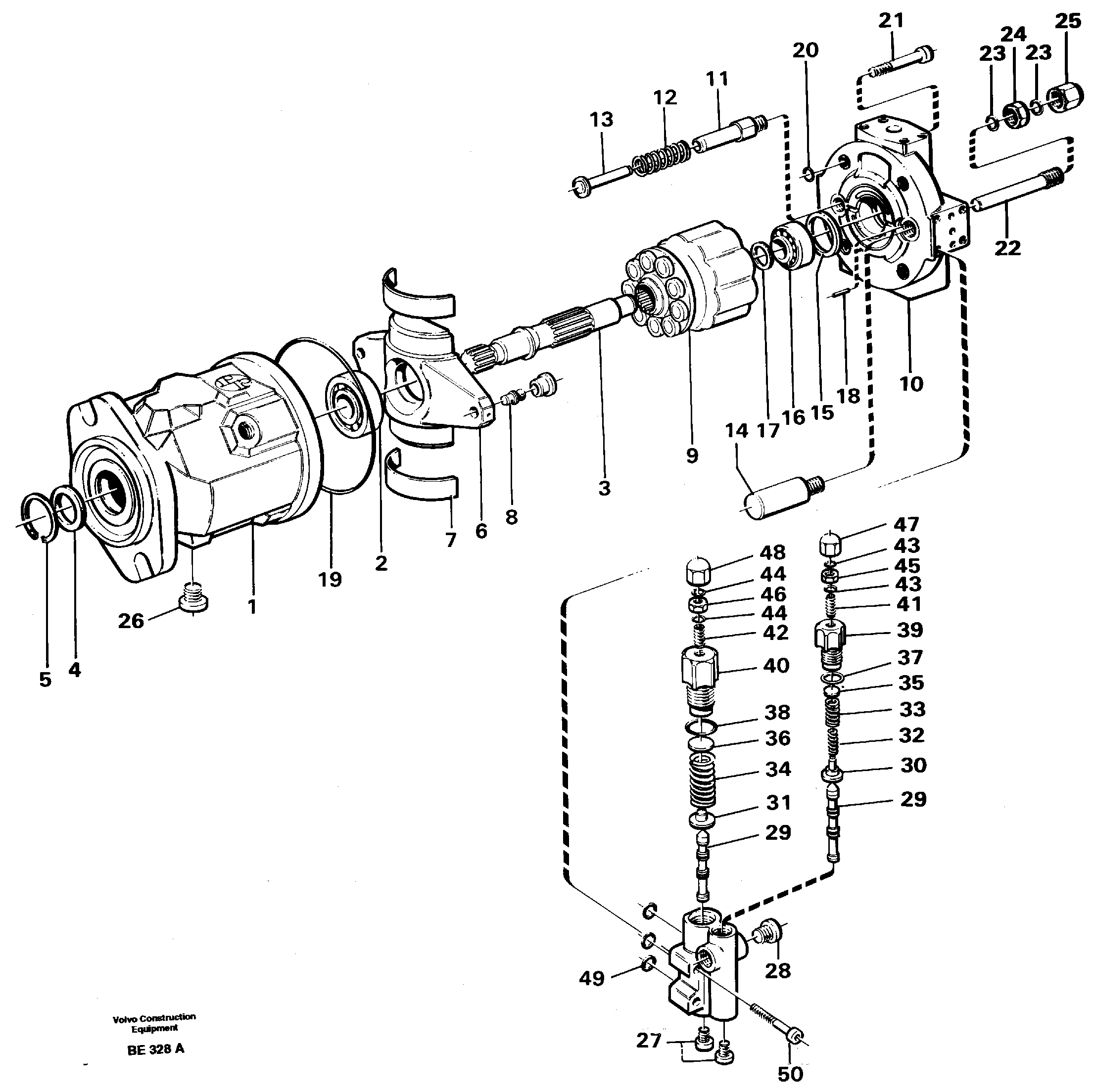 Hydraulic pump SER NO 1064 - 1233 — volvo parts diagram