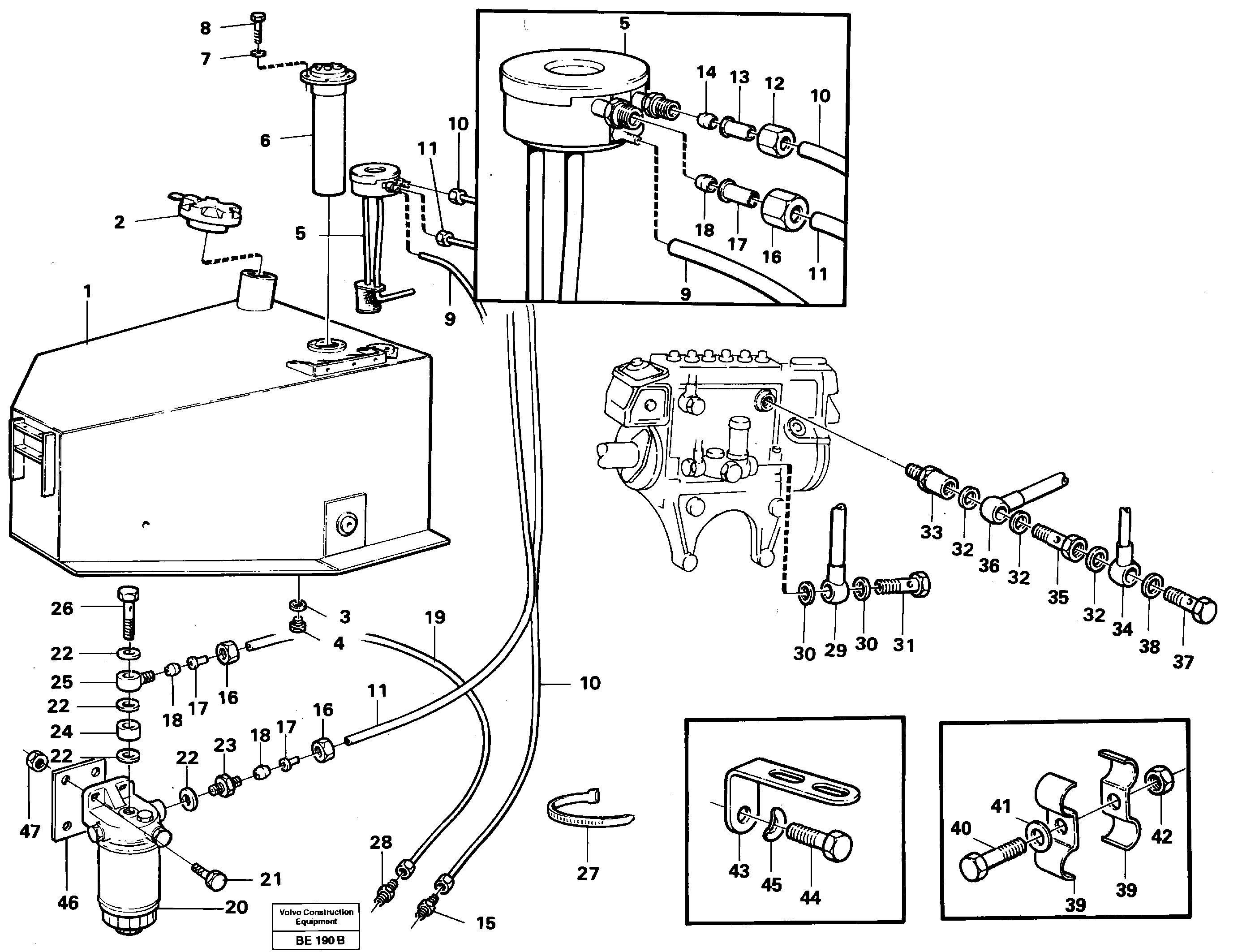 Fuel tank, fuel pipes  SER NO 2780 -, SER NO 2785 -  USA — volvo parts diagram