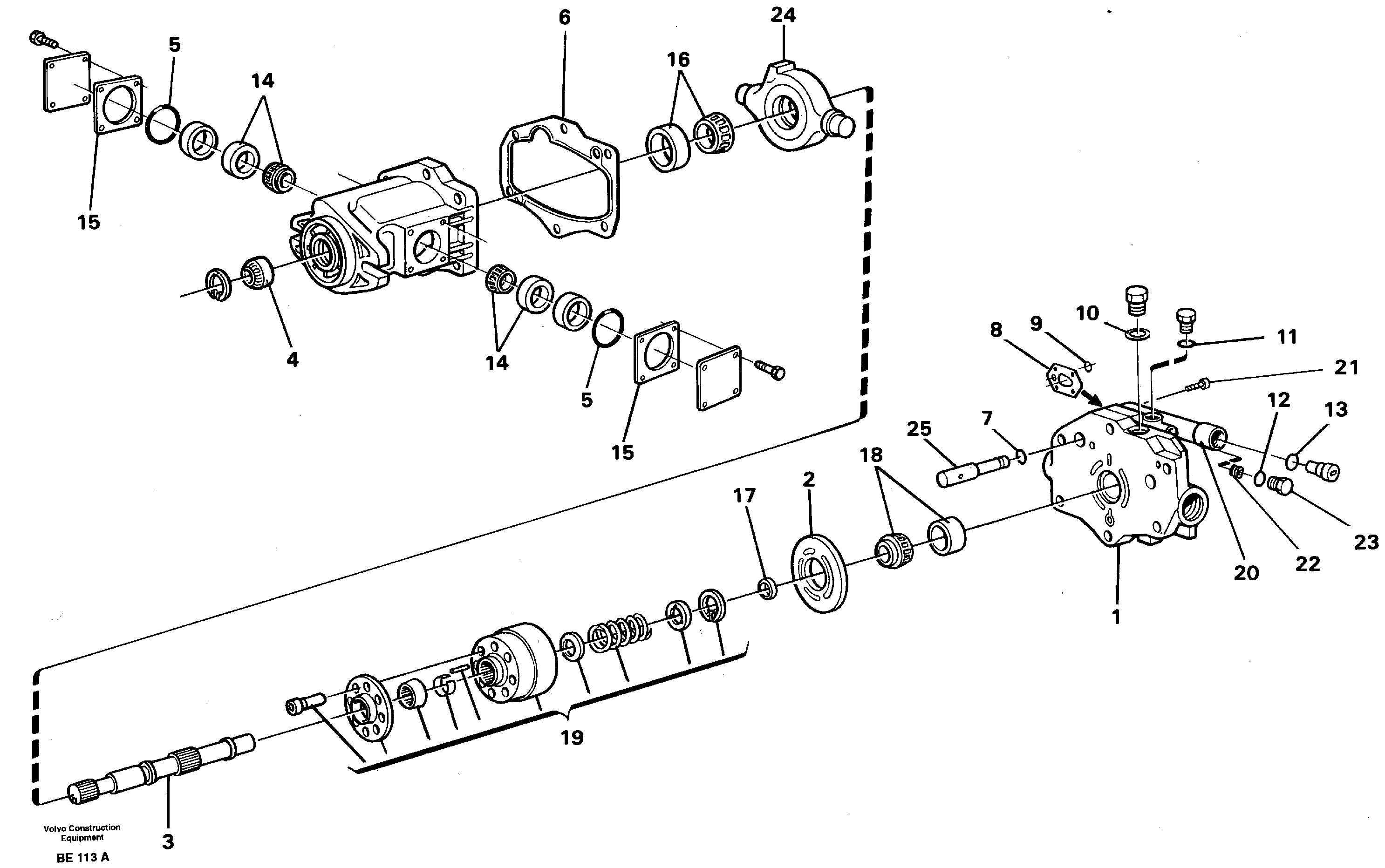 Hydraulic pump SER NO 1234 - — volvo parts diagram