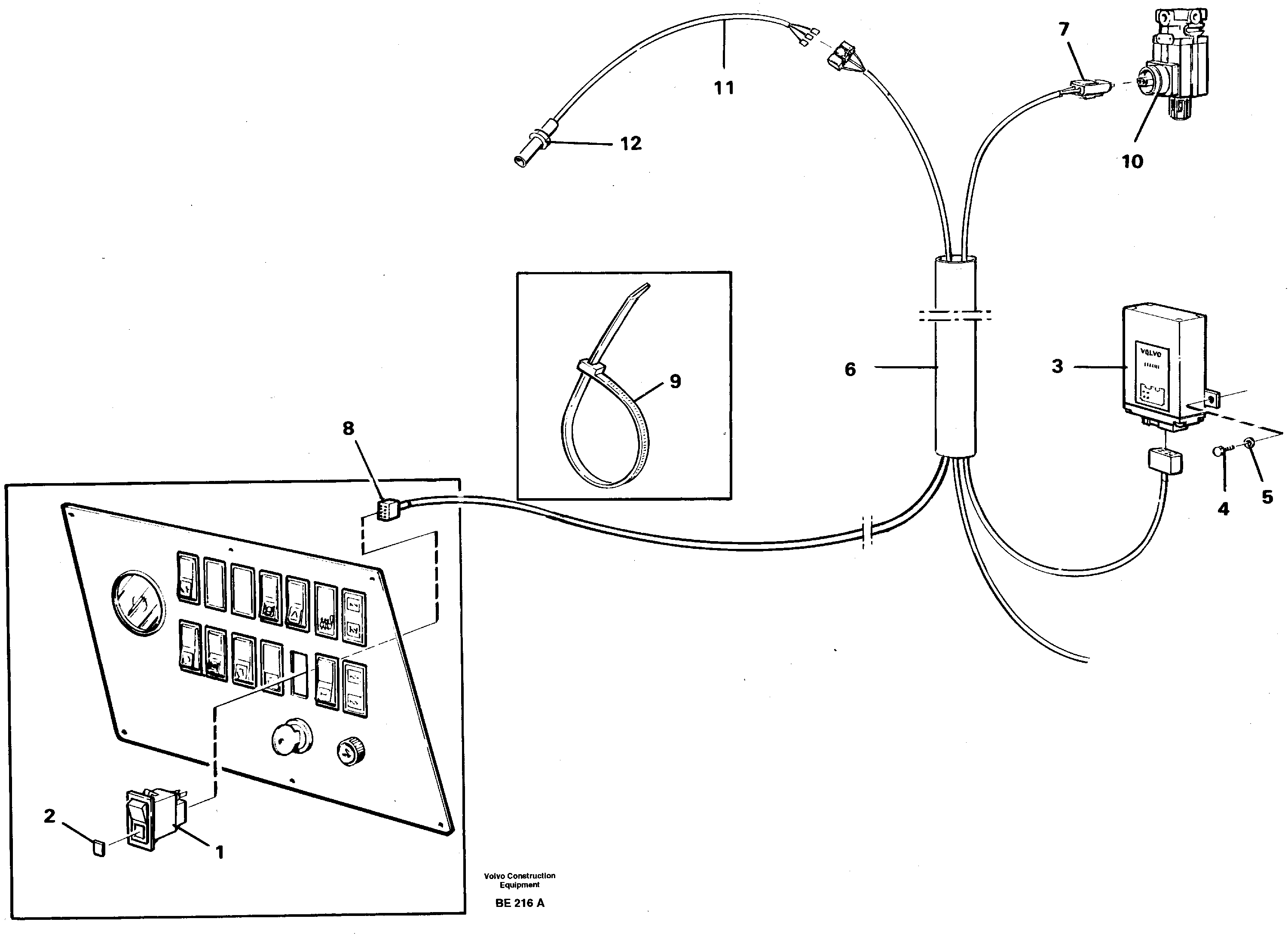 Exhaust brake: Electrical equipment  91969, 93061 — volvo parts diagram