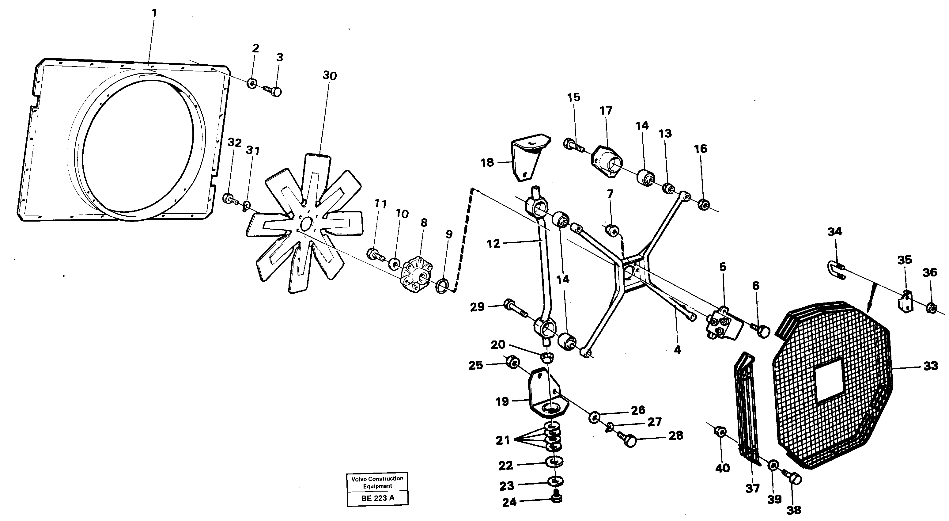 Fan and fan shroud — volvo parts diagram