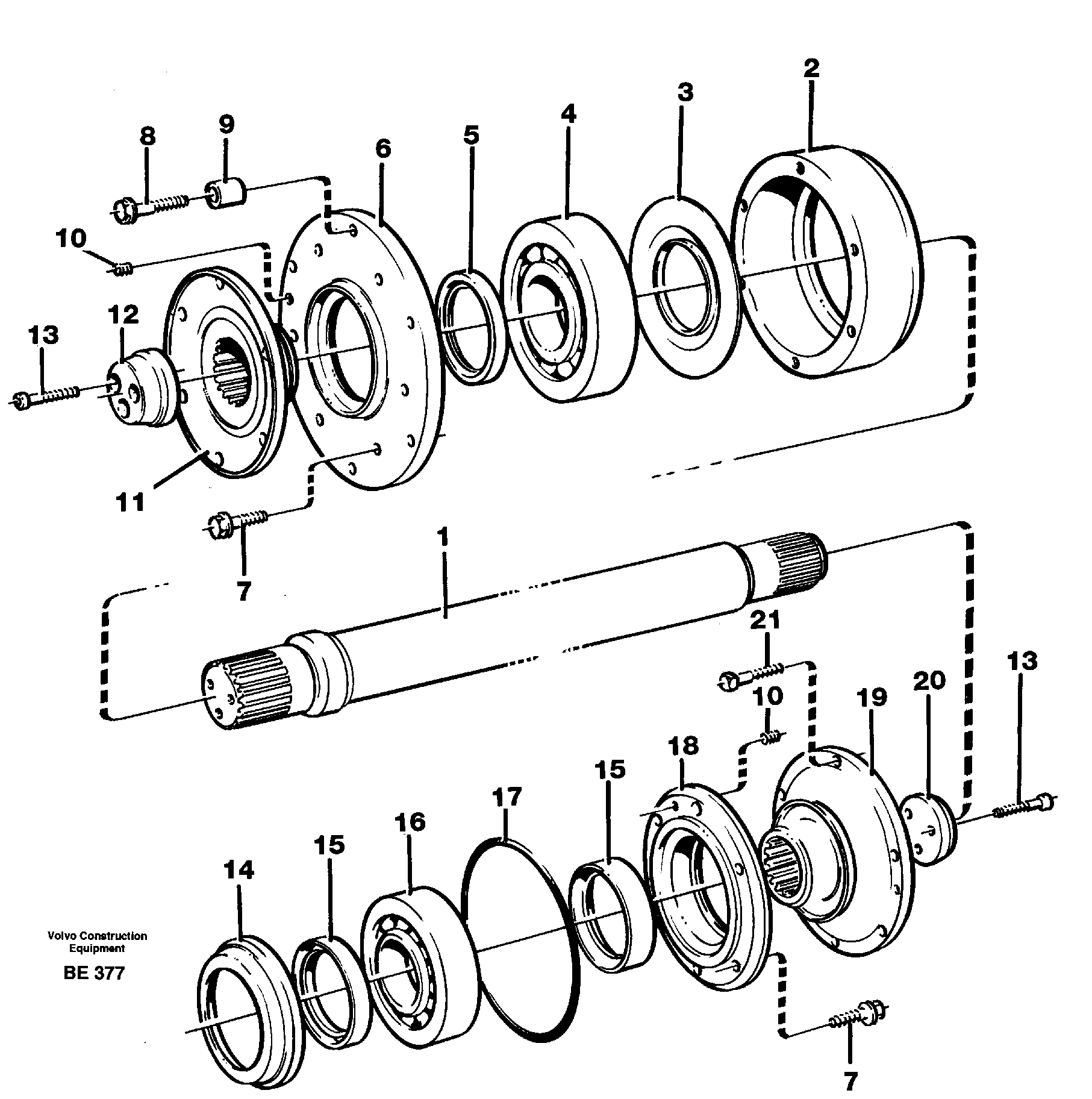 Intermediate shaft SER NO 2438 -, SER NO 2444 - USA — volvo parts diagram