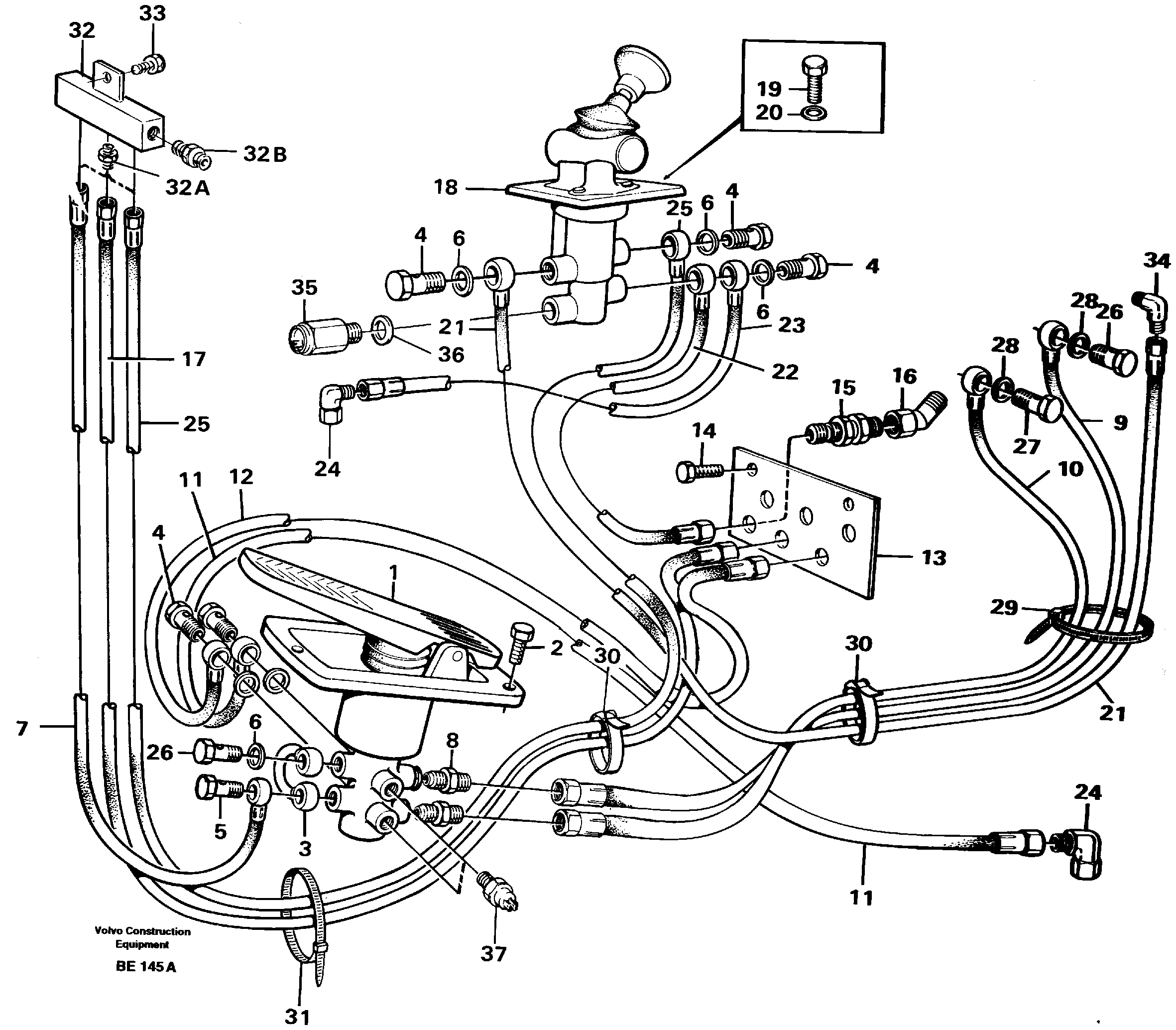 Hydraulic brake system cab  CAB - 1539, CAB - 1548 (USA) — volvo parts diagram