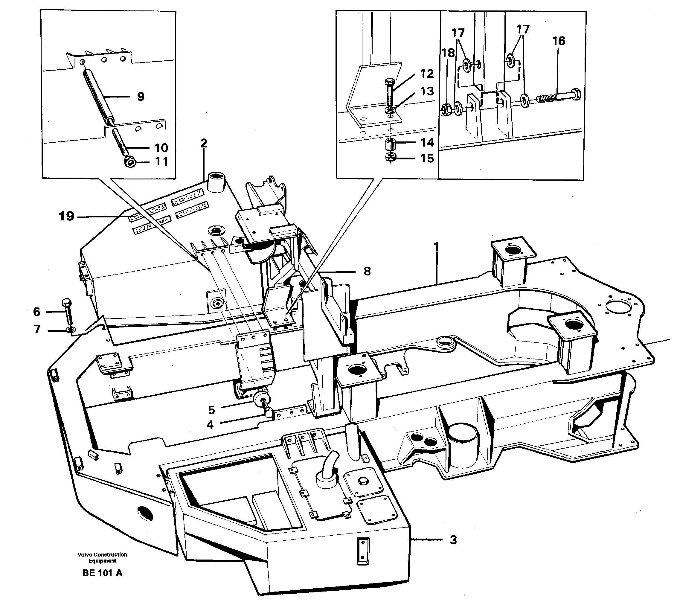 Frame, front SER NO 1336 -,SER NO 1338 - (USA) — volvo parts diagram
