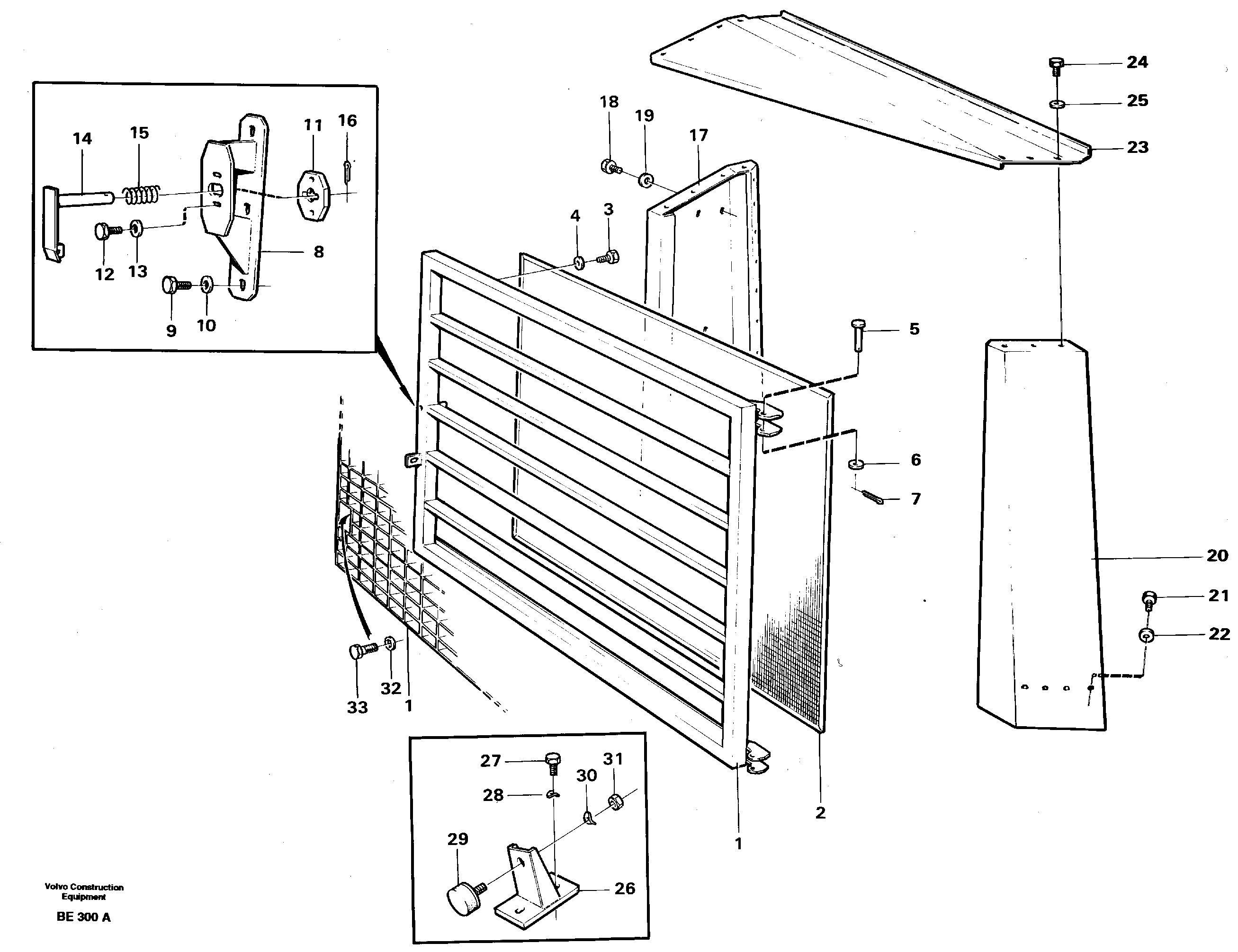 Radiator grillwork — volvo parts diagram