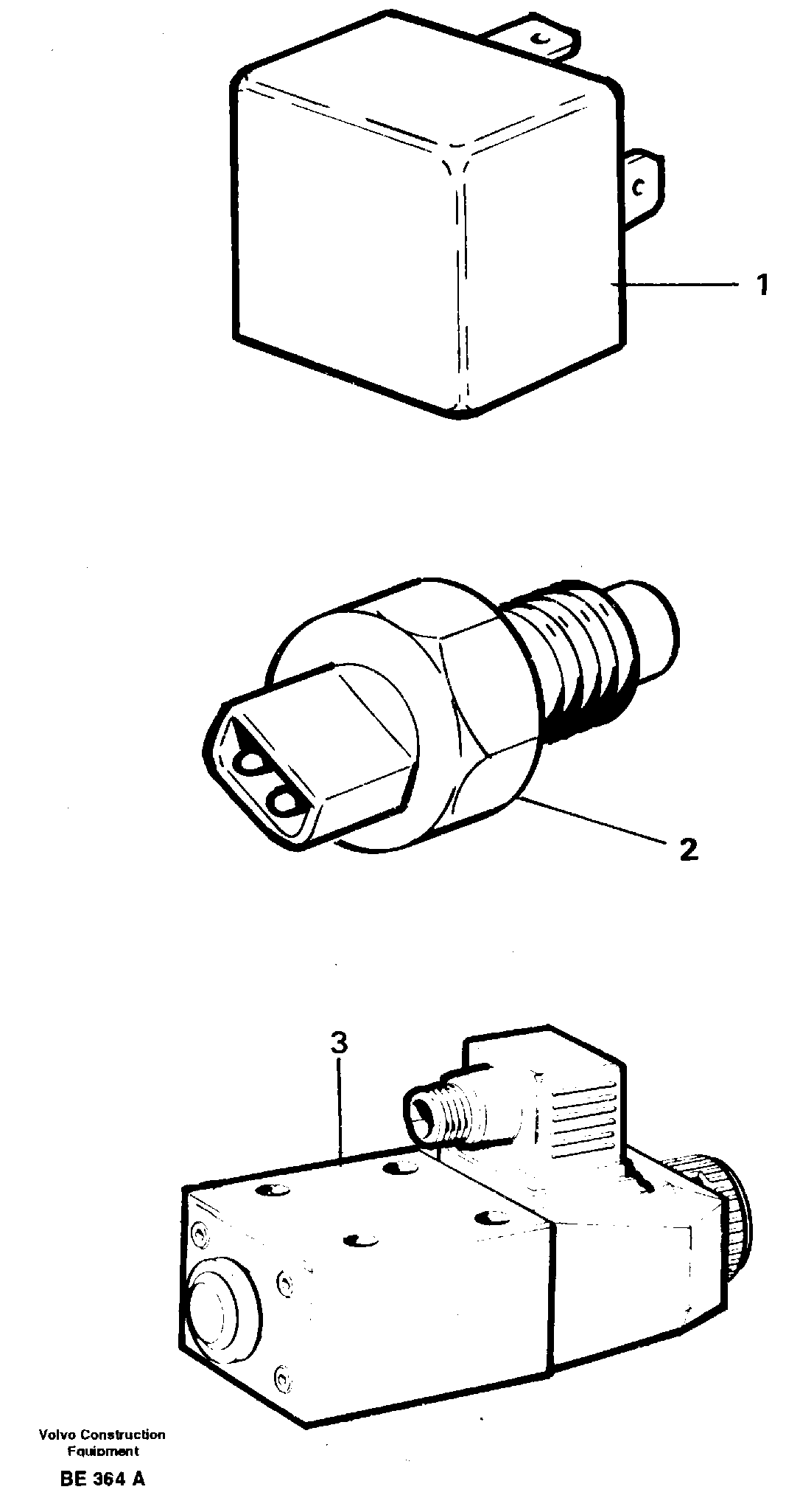 Relays, sensors and solenoid valves. Referens list — volvo parts diagram