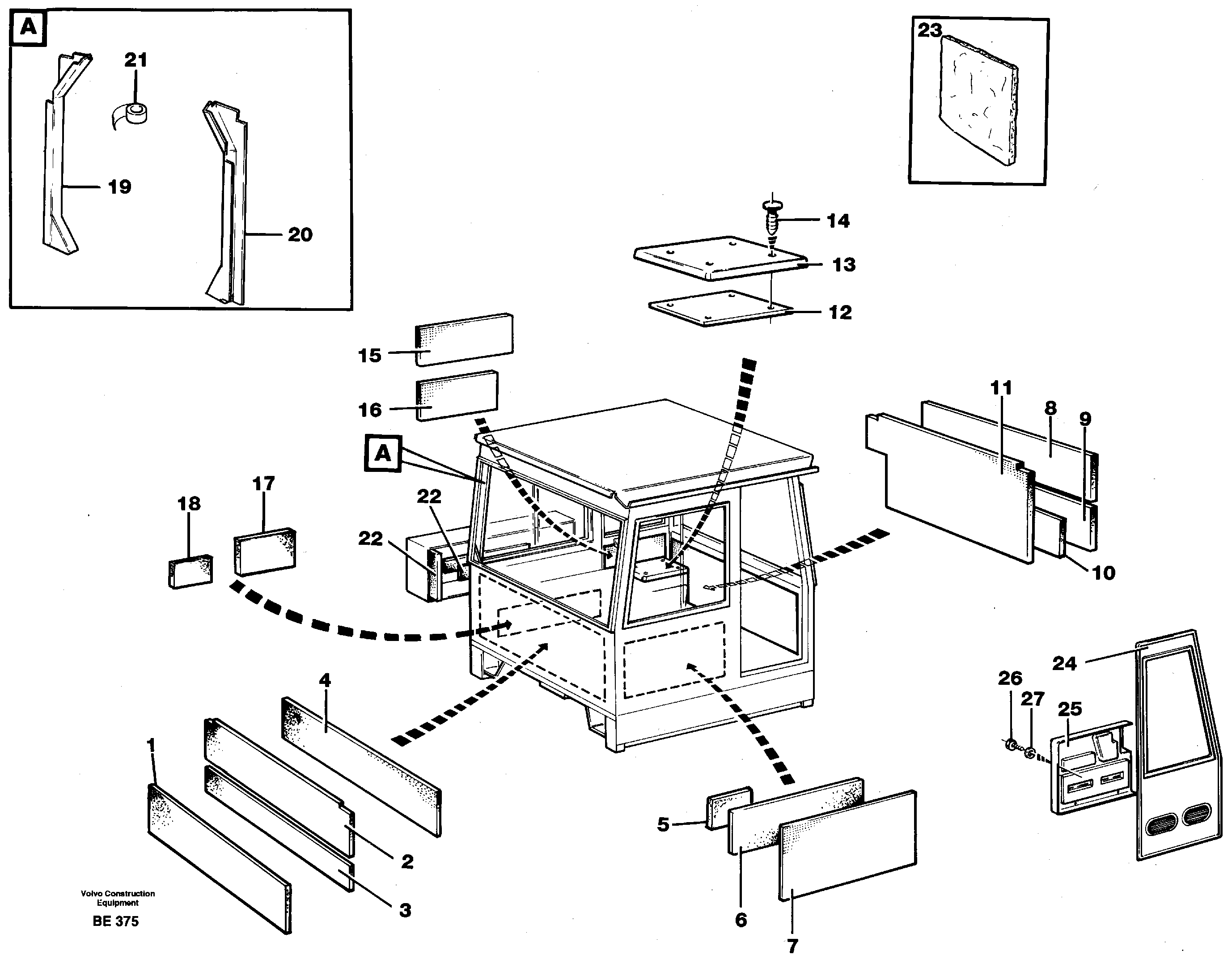 Upholstery and insulation, cab side and climate unit  CAB 3031 - — volvo parts diagram