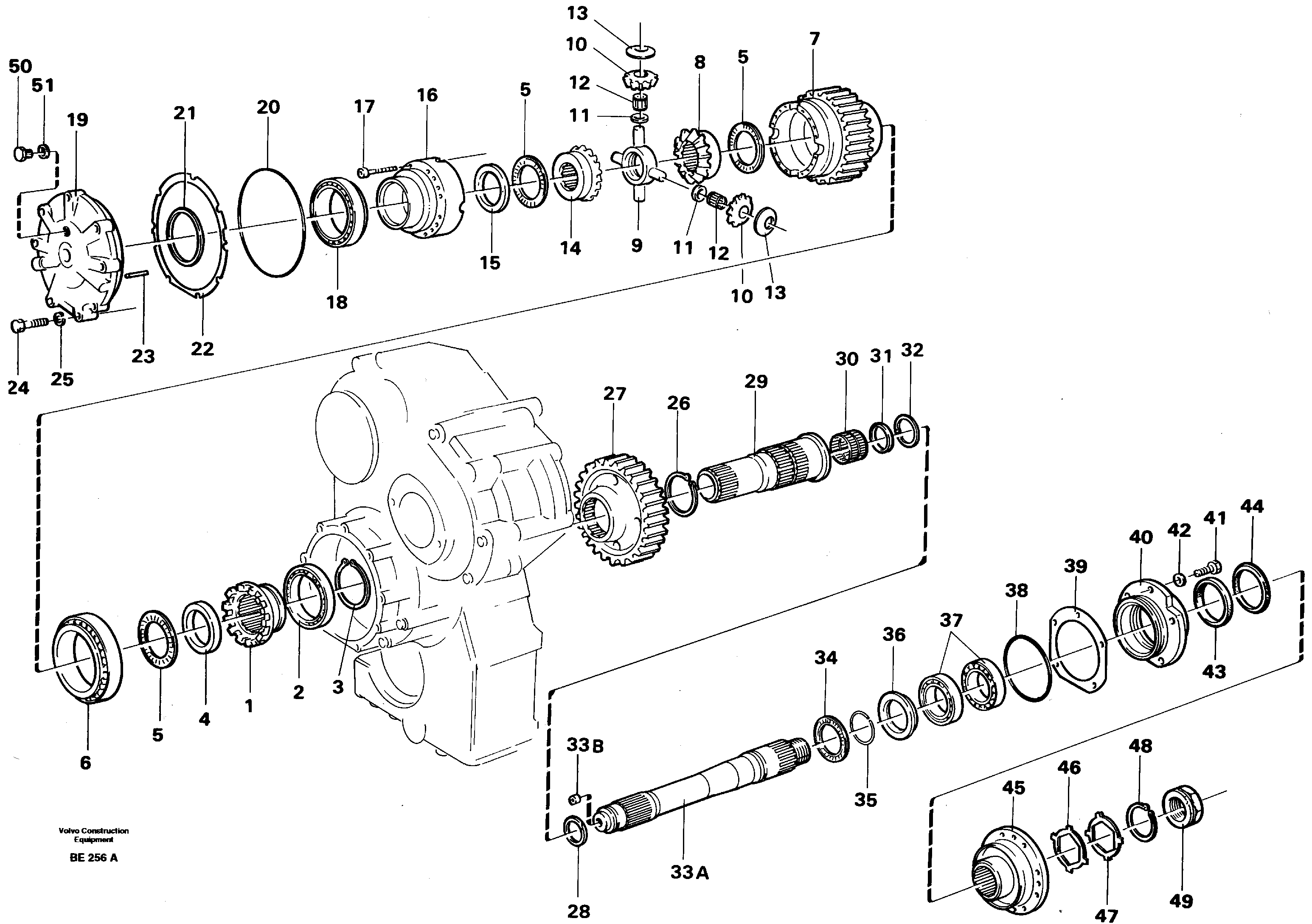 Axle shaft with differential 30844, 30899 — volvo parts diagram