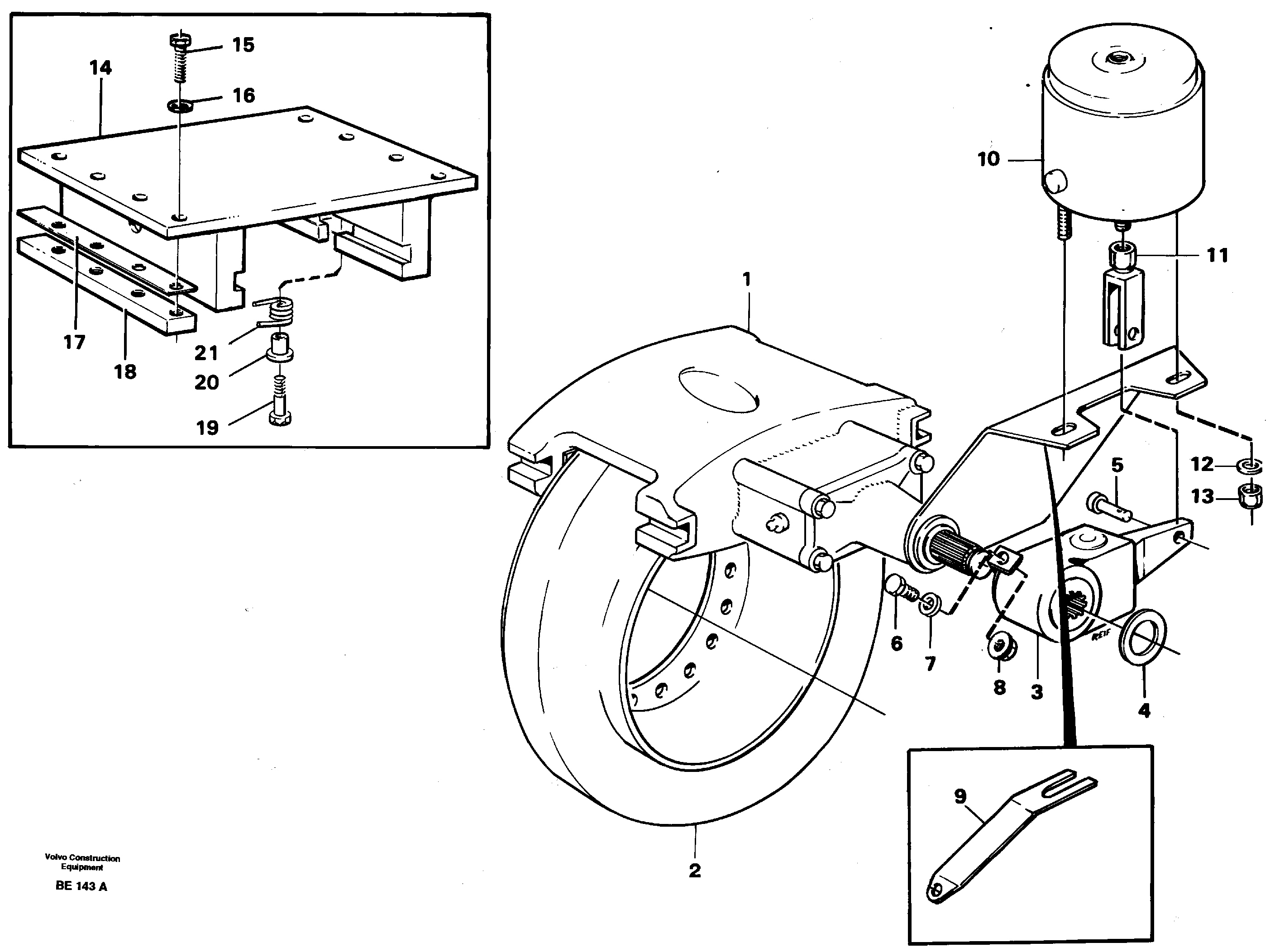 Parking brake  SER NO 1540 -, SER NO 1549 - (USA) — volvo parts diagram