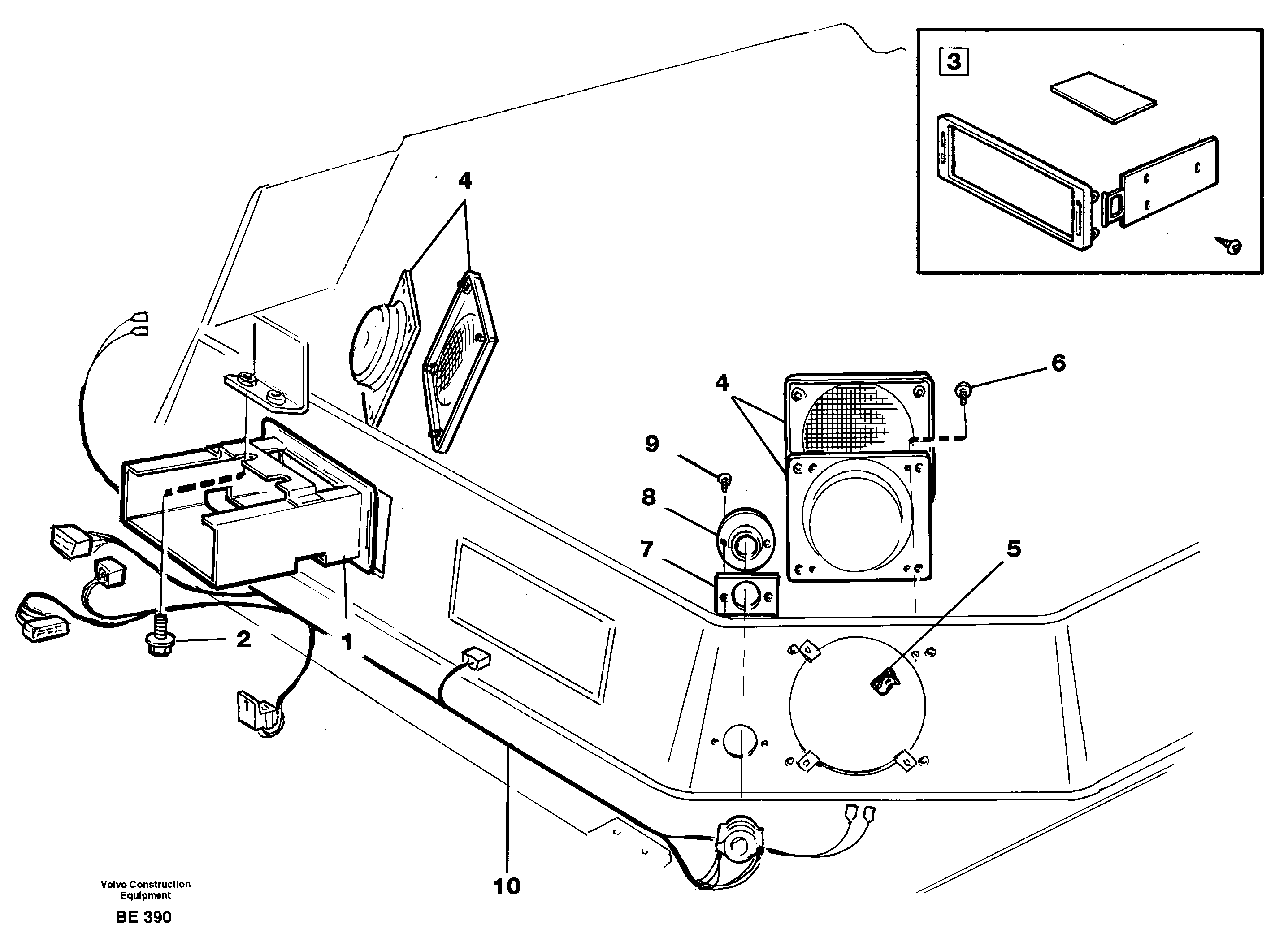 Radio bracket 93059 — volvo parts diagram