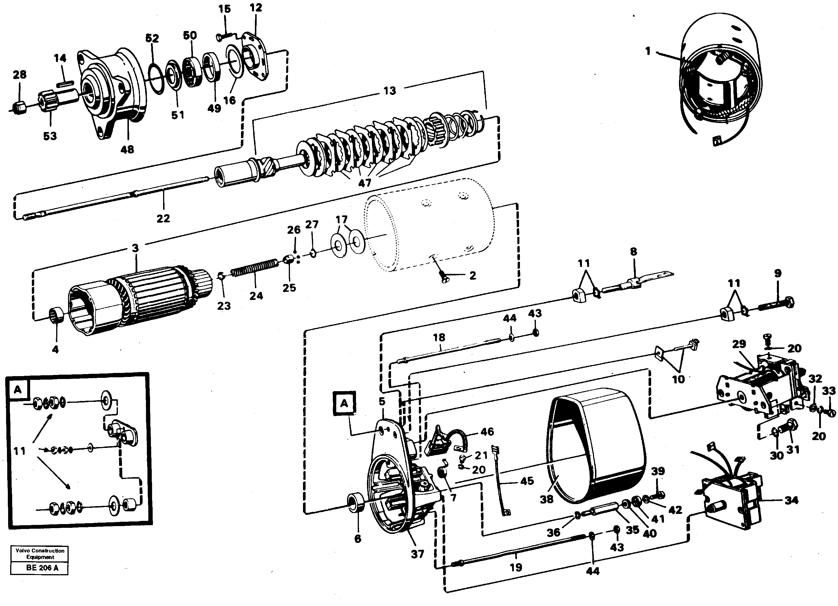 Starter motor — volvo parts diagram