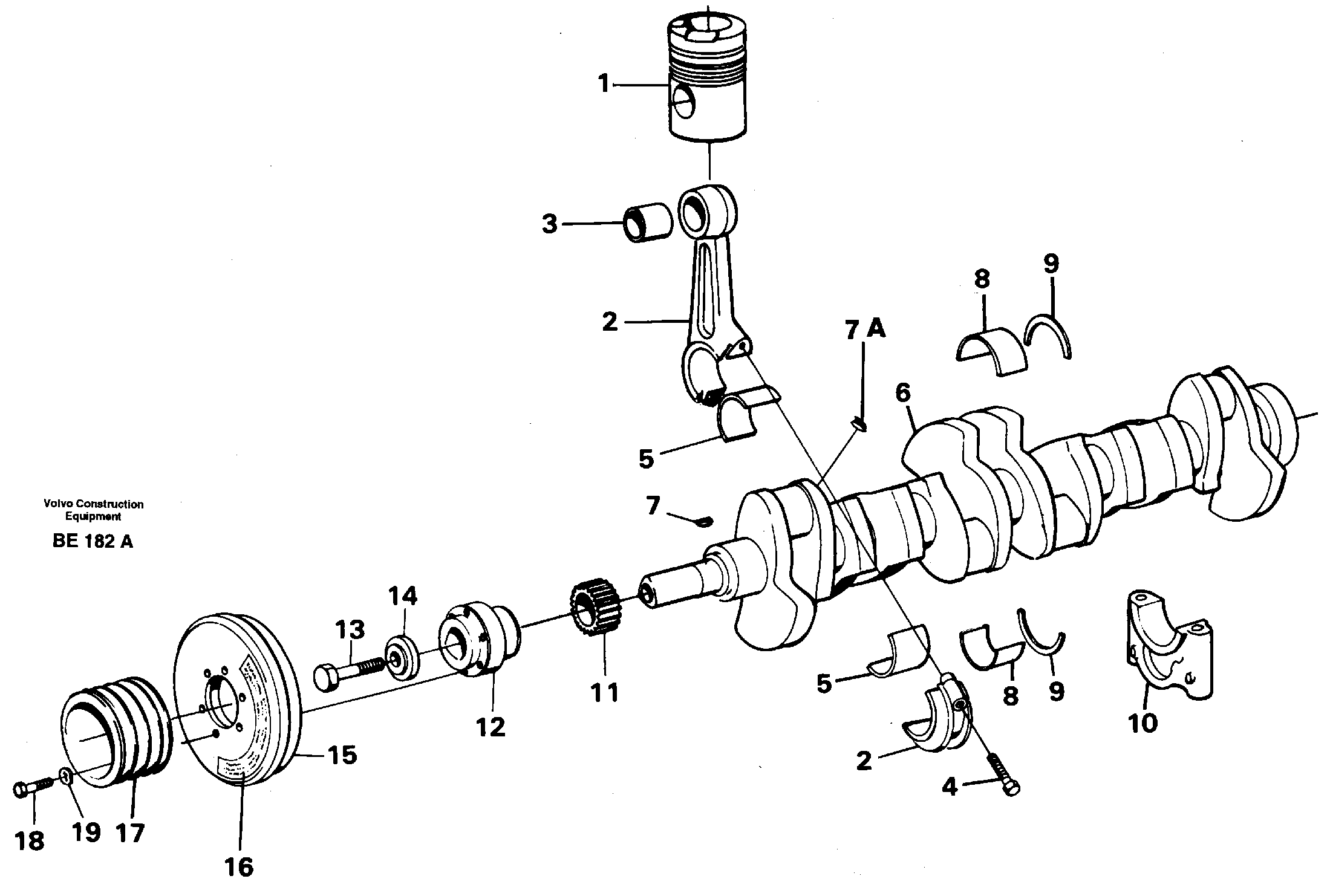 Crankshaft and related parts — volvo parts diagram