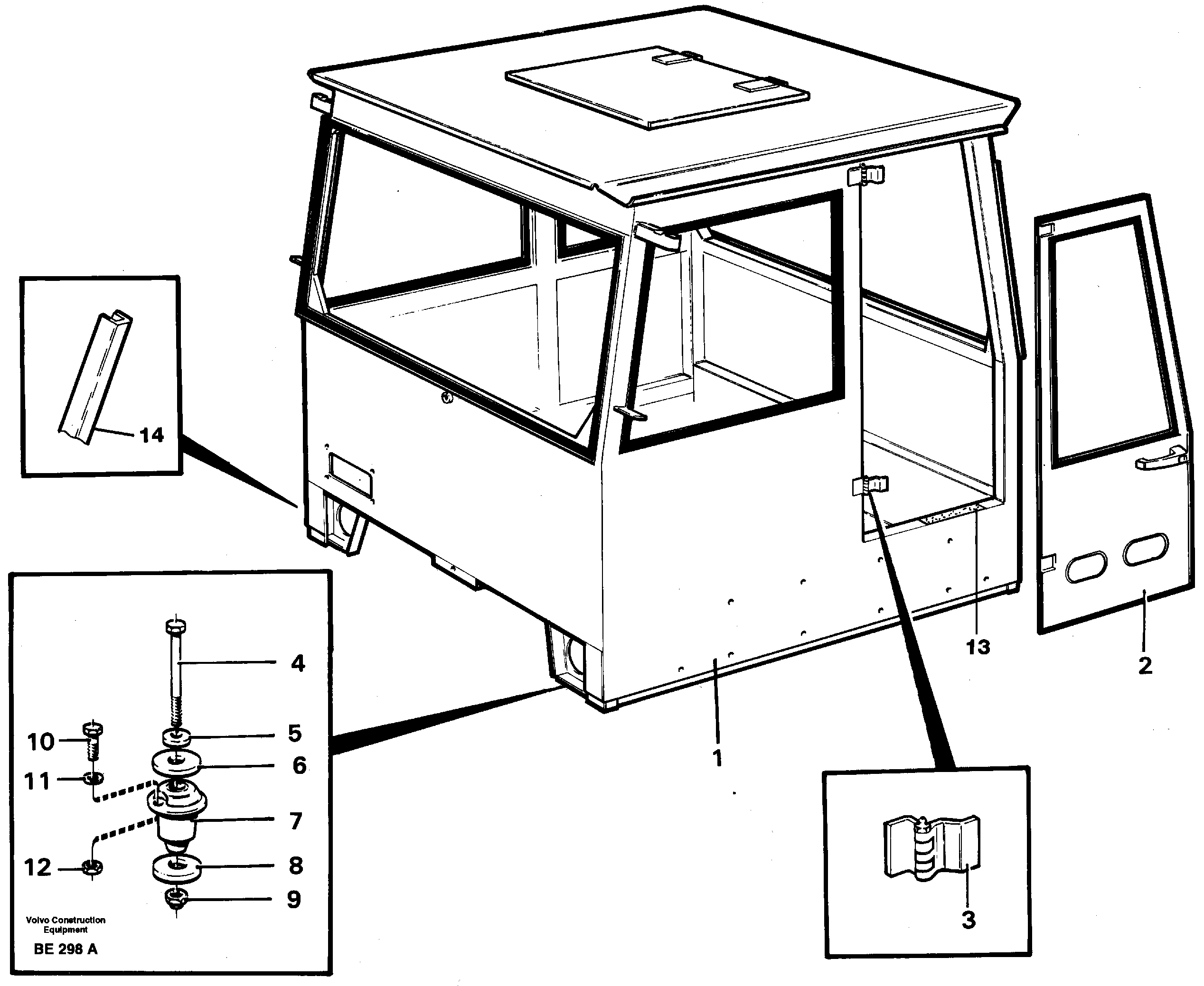 Drivers cab — volvo parts diagram