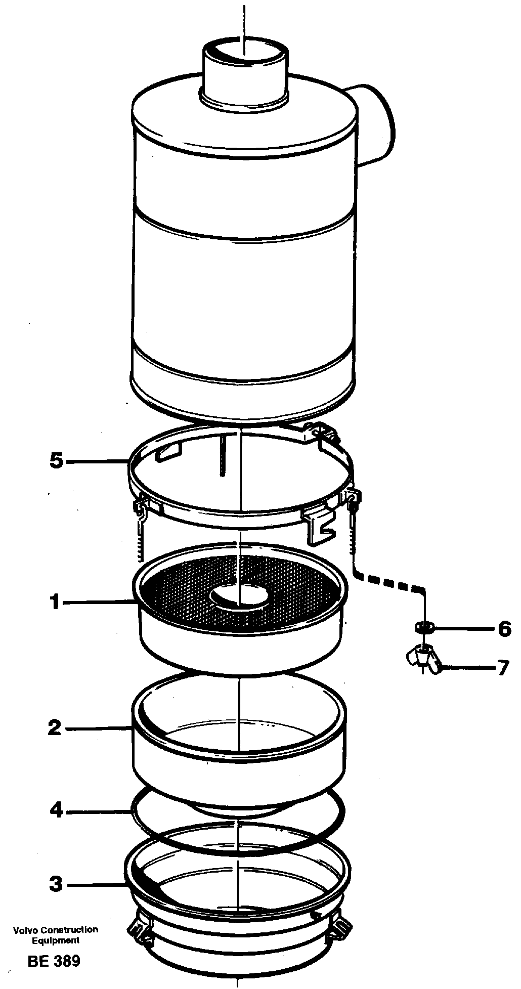 Oil bath air filter  93016 — volvo parts diagram
