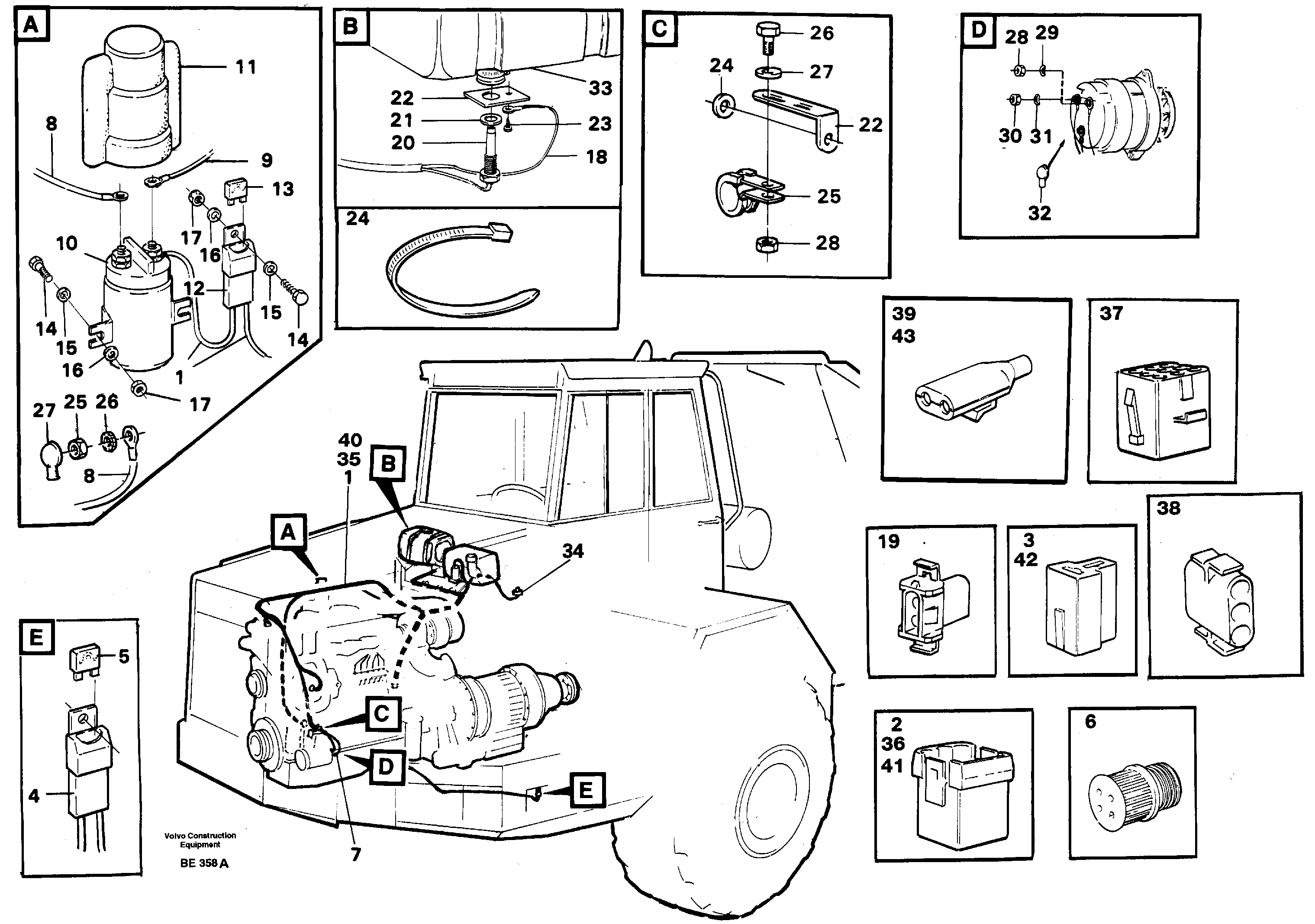 Cable harnesses, front — volvo parts diagram