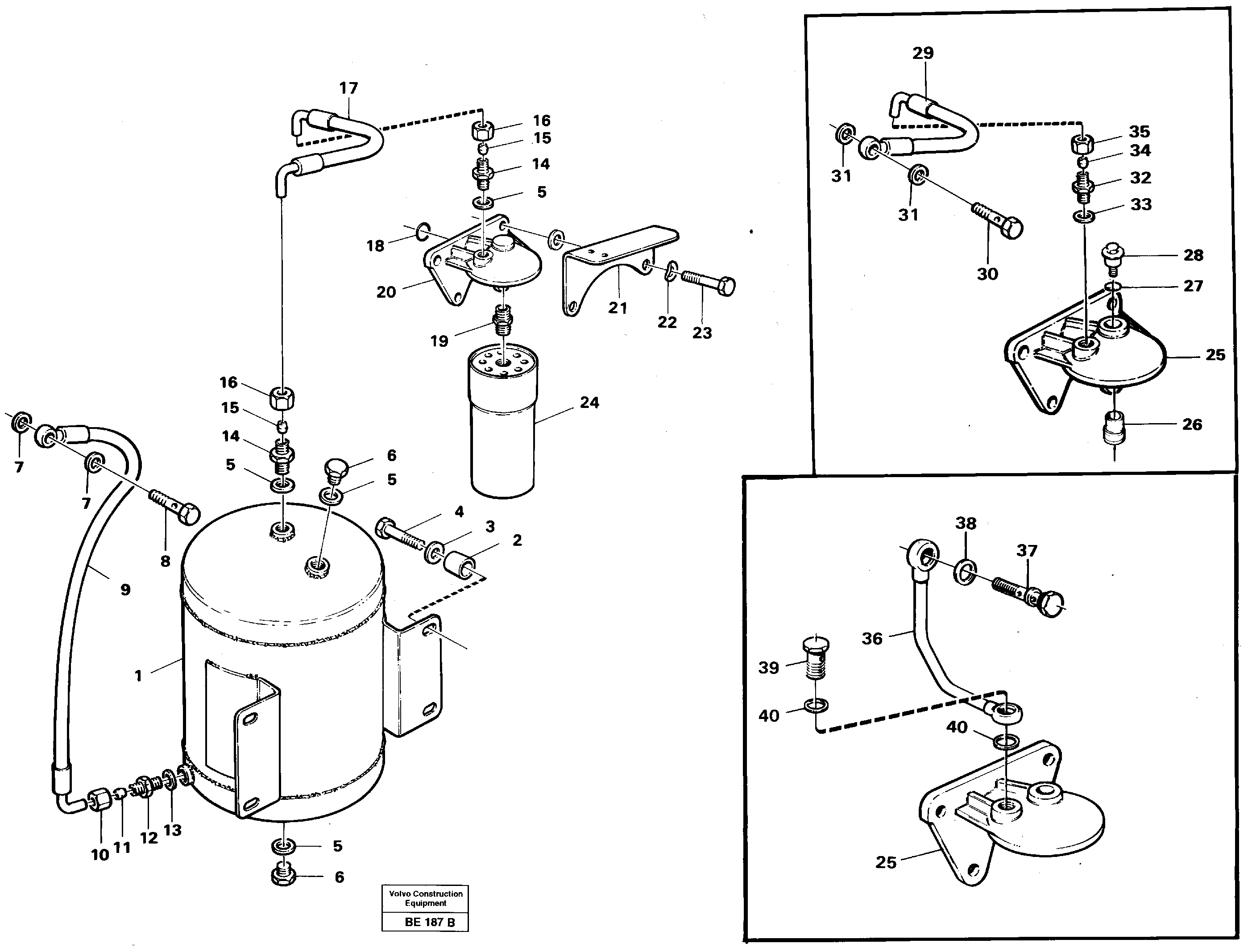 Extra oil tank and oil filter TD 121G, TD 122GA — volvo parts diagram